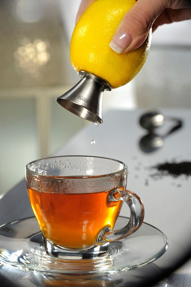 GEFU Zitruspresse Zitronen Orange Ausgießer CITRONELLO Edelstahl Saf