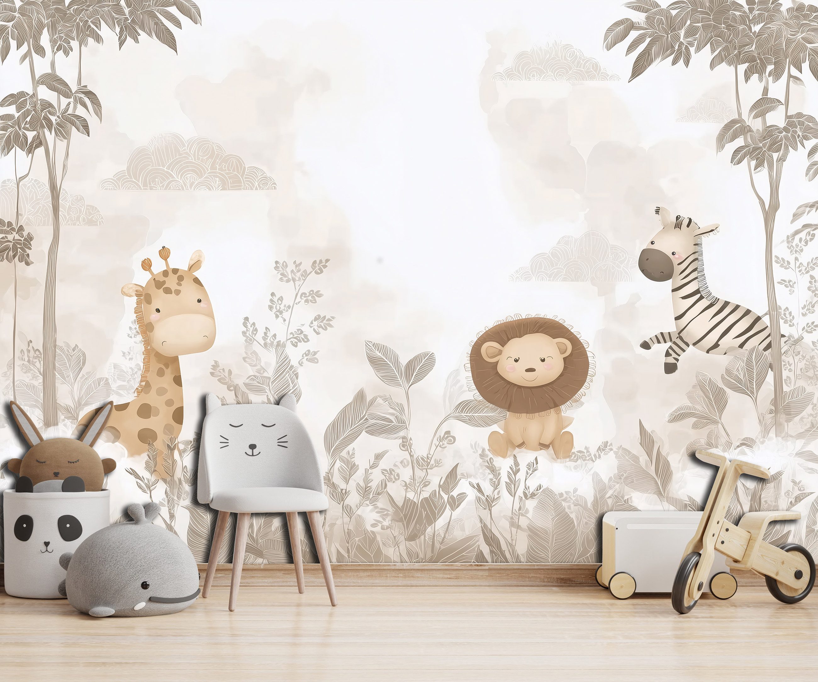 Wallarena Fototapete Kinderzimmer Tiere Löwe Giraffe günstig online kaufen