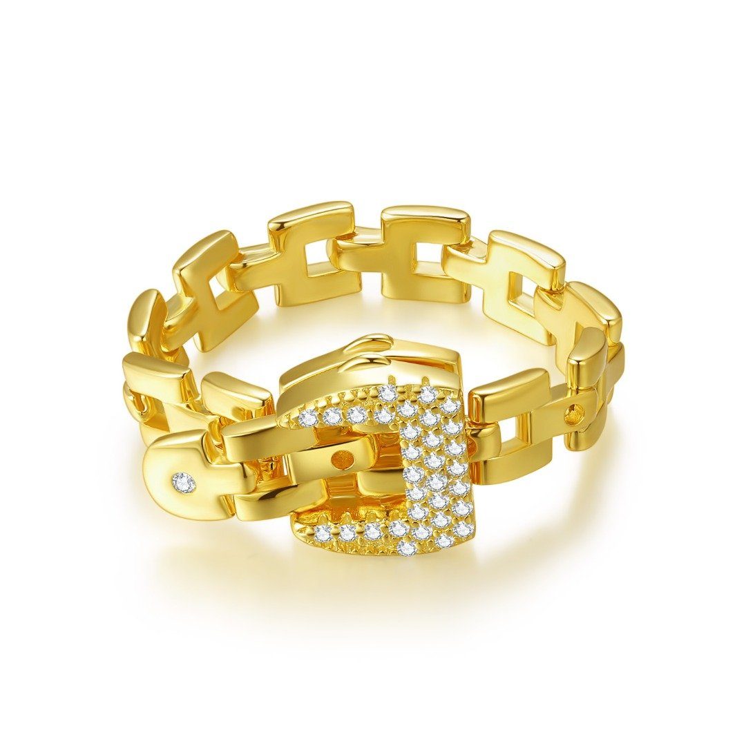 Lisandra Scott Silberring 925 Sterling Silber Buckle Ring mit Funkelnden St günstig online kaufen