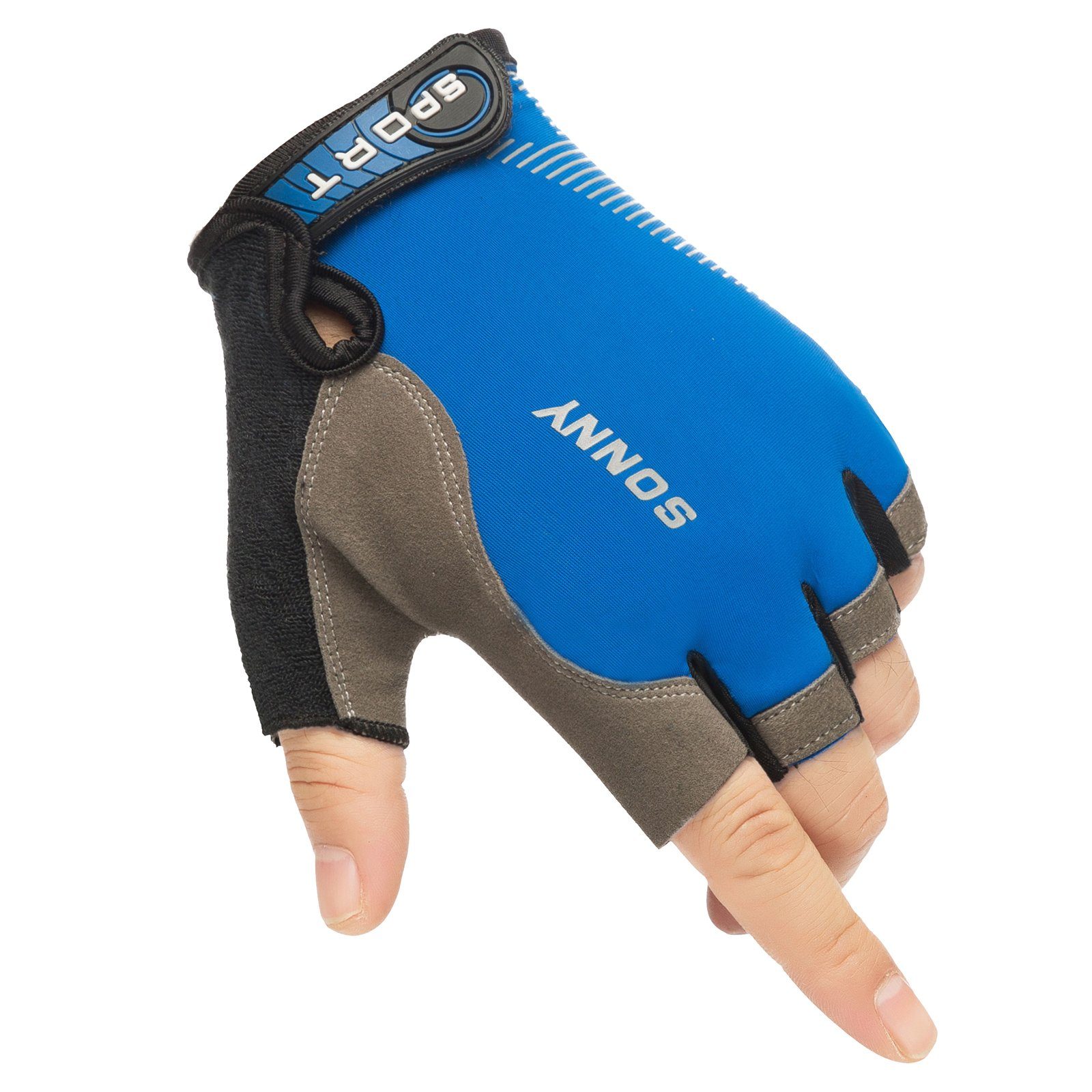Halbe Angeln Paddeln Atmungsaktiv, Blau Segeln Fingerhandschuhe, Sunicol zum Wandern Fahrradhandschuhe UV-Sonnenschutz Rudern