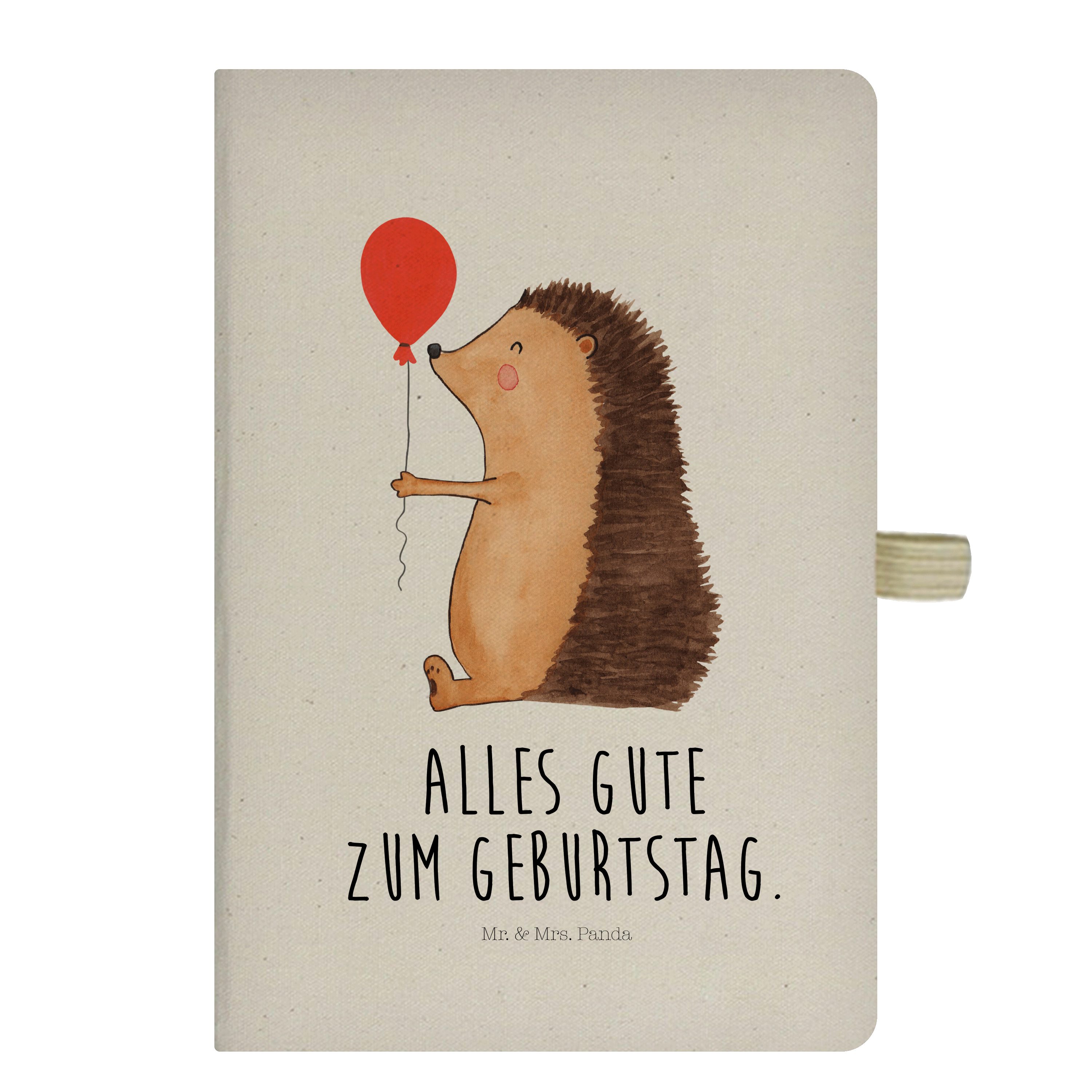 Mr. & Mrs. Panda Notizbuch Igel mit Luftballon - Transparent - Geschenk, Tiermotive, Eintragebuc