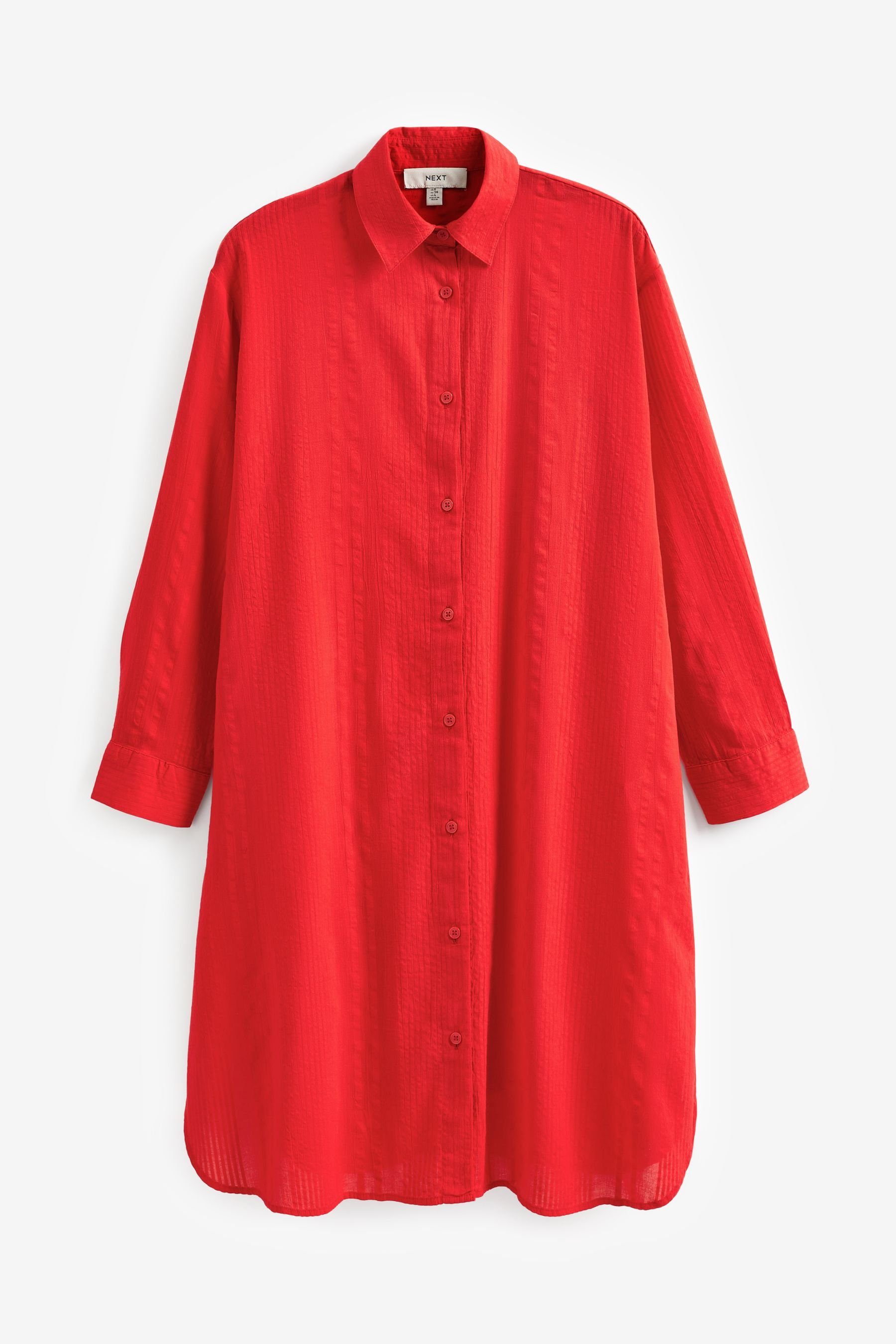 Next Strandshirt Strukturiertes Strandhemd aus Baumwolle (1-tlg) Red