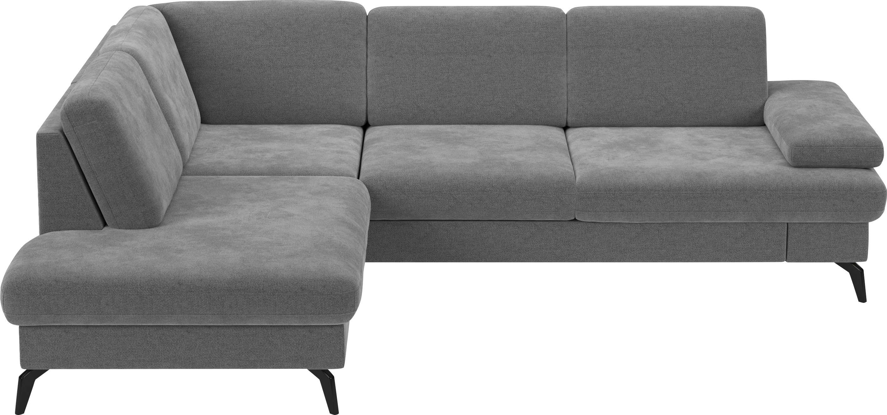 sit&more Ecksofa Morris L-Form, inkl. Sitztiefenverstellung, wahlweise mit Armteilverstellung, Bettfunktion & Bettkasten