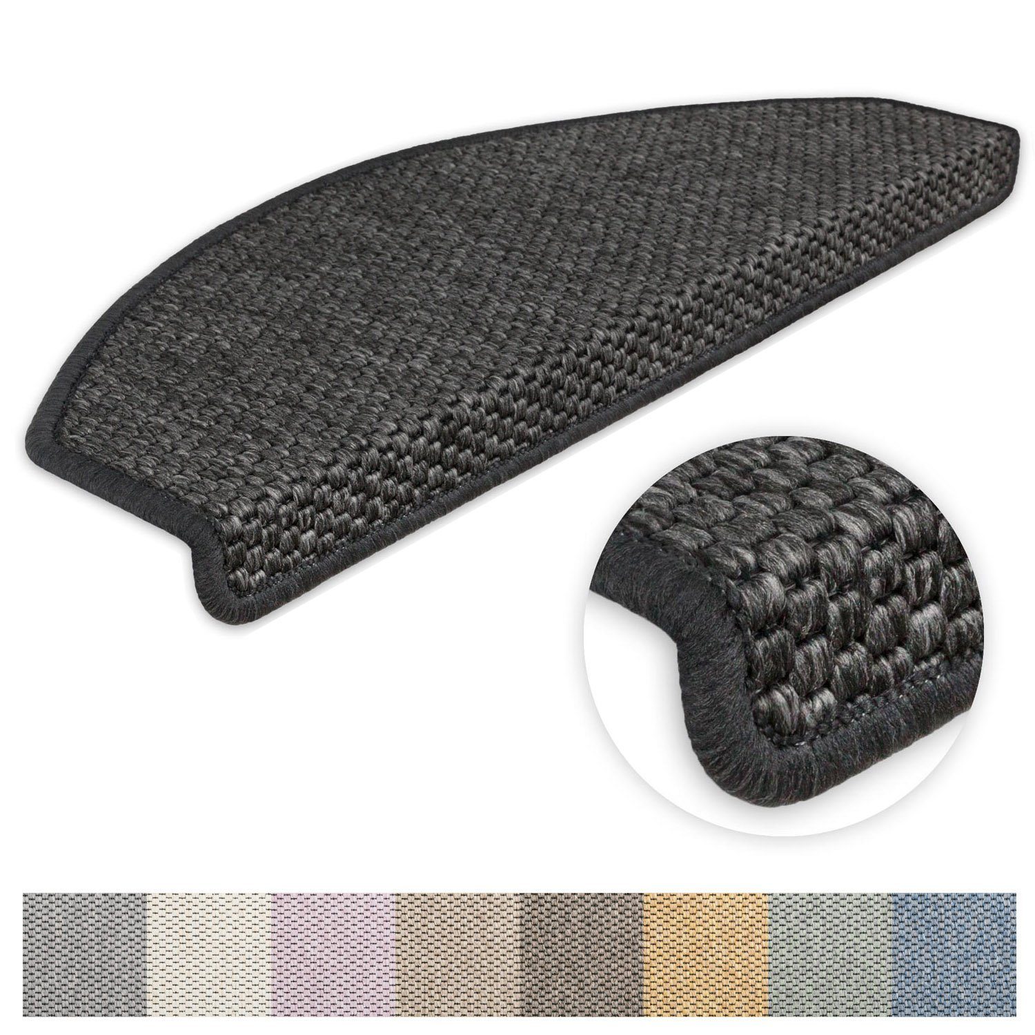 Metzker® Stufenmatte Stufenmatten Göteborg halbrund Anthrazit 15 Stück, hal günstig online kaufen