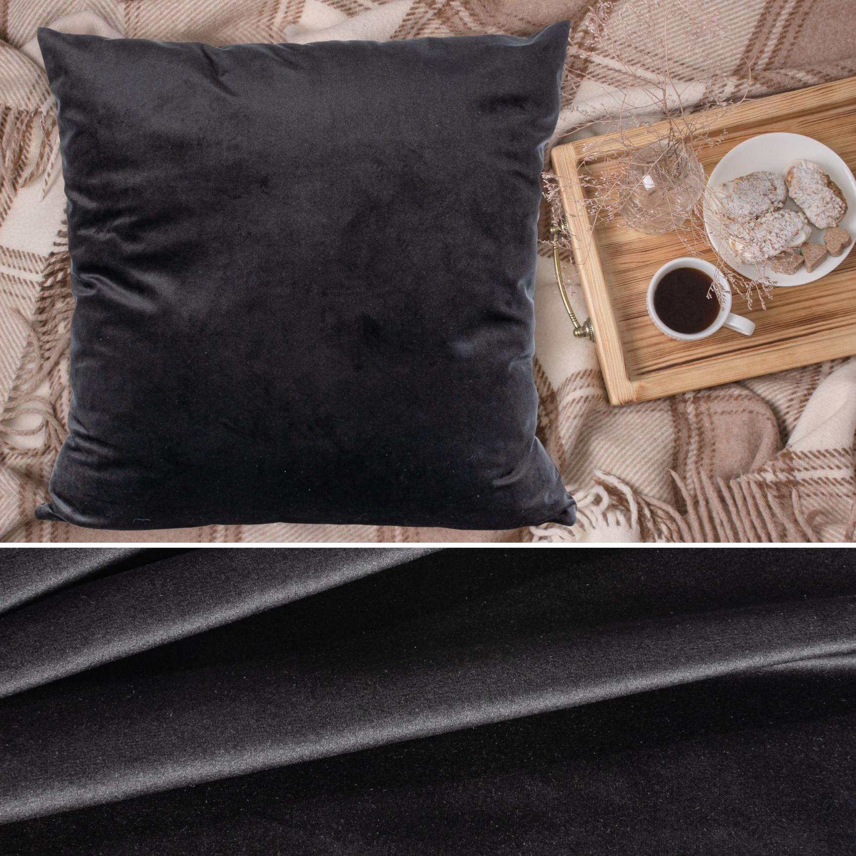 ANRO Dekokissen Kissenhülle MIT oder OHNE Füllung Kissenbezug Zierkissen, Kissenüberzug ohne Füllung Samt Uni 40x40cm Einfarbig Schwarz