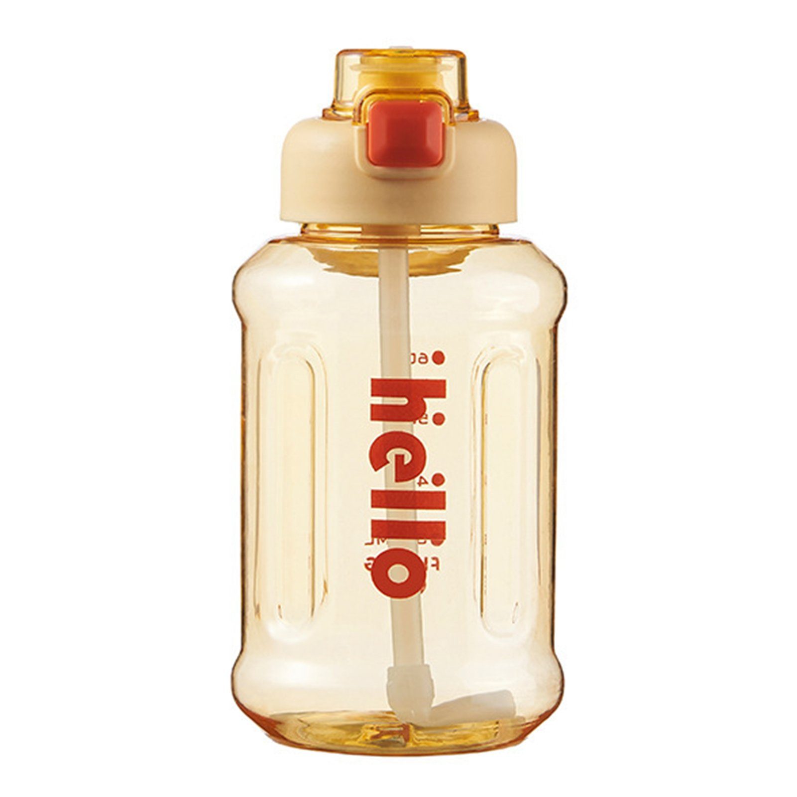 Blusmart Trinkflasche Tragbarer Stroh-Wasserbecher Mit Griff, Hoher Kapazität, Versiegelter, Trinkflasche yellow 800ml