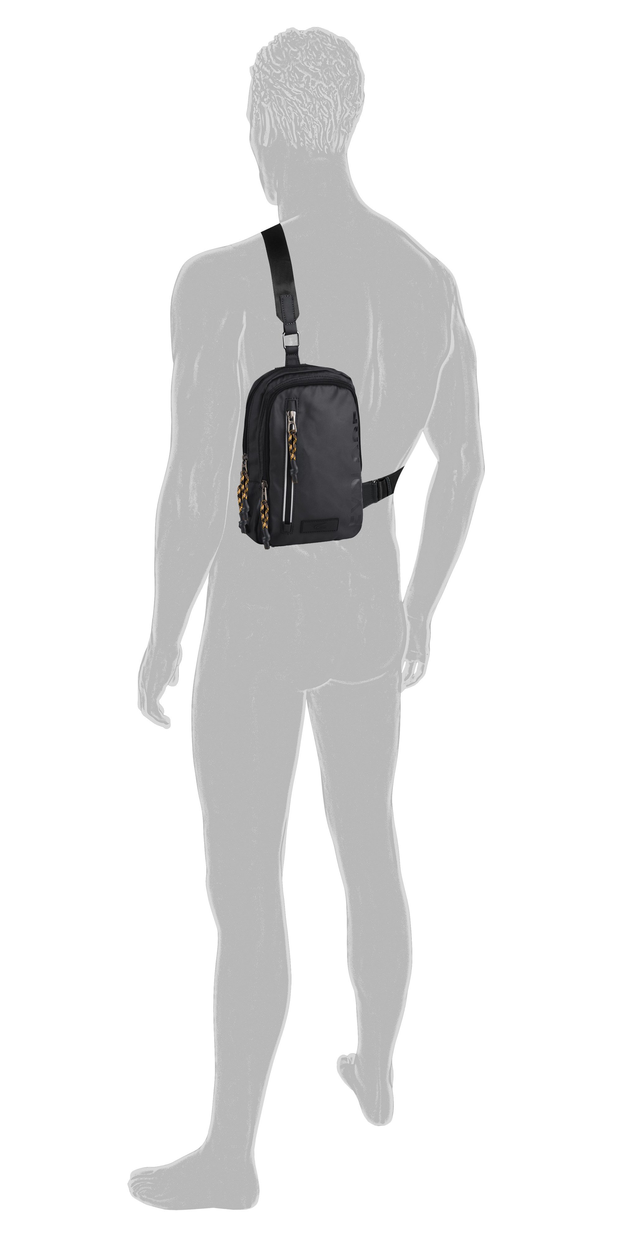 camel active Cityrucksack Explore, wasserabweisendes recyceltes Nylon und reflektierende Reißverschlüsse