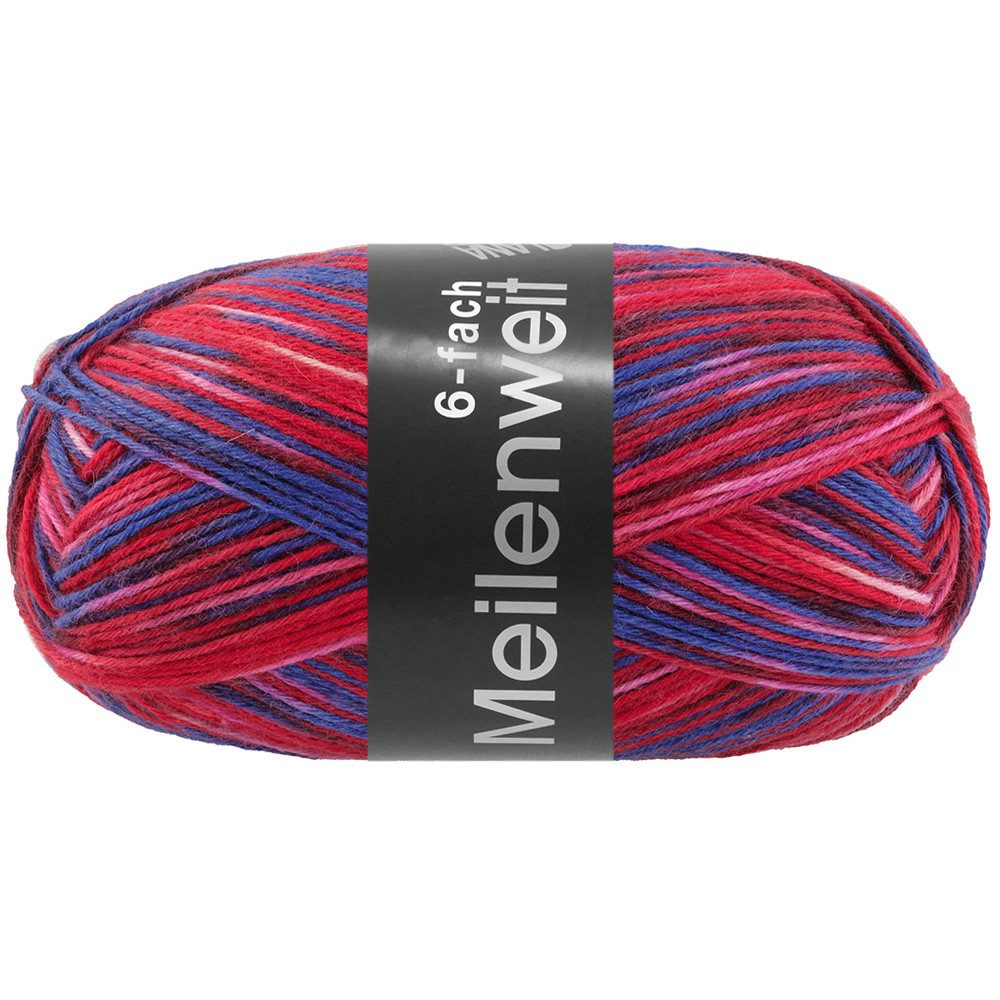 LANA GROSSA MEILENWEIT 150 g MULTI Häkelwolle, 390 m (strapazierfähige und warme 6-fach Sockenwolle 390 m), 150 g