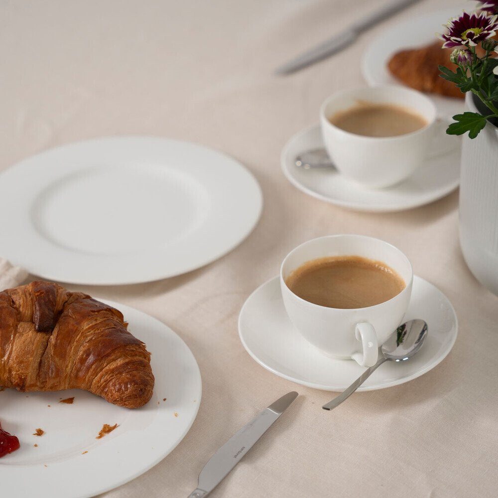 Villeroy & Boch Geschirr-Set Kaffee-Set Royal 18-tlg., Premium Bone Porcelain, 6-teiliges Frühstücksset, Geschirrset, für 6 Personen