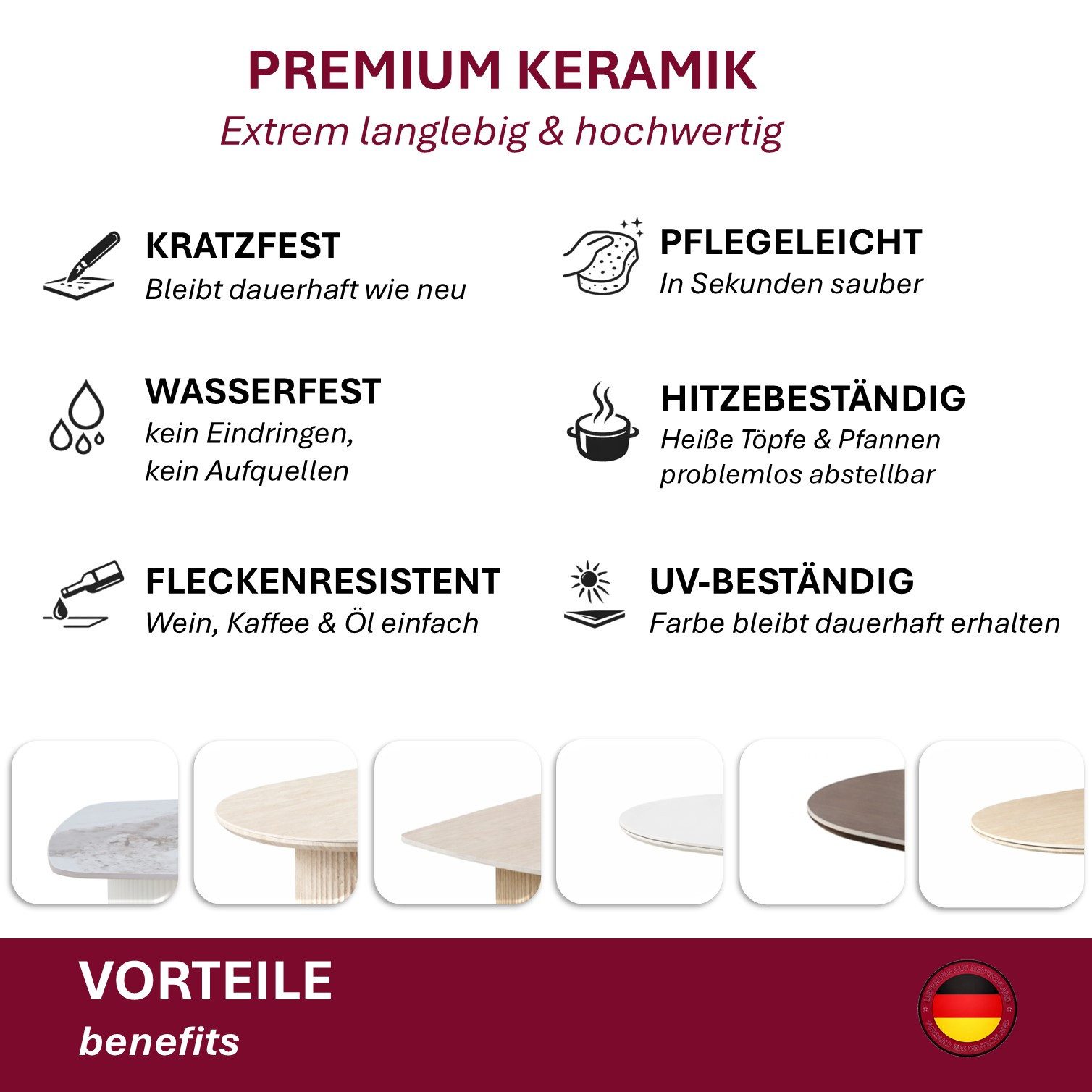 HOOZ Wohnzimmertisch Couchtisch oval modern, Säulenfuß inkl. Keramikplatte 130x70 cm Braun (Einzelprodukt, 1× Couchtisch), Keramik-Tischplatte, verschiedene Varianten, pflegeleicht & stabil
