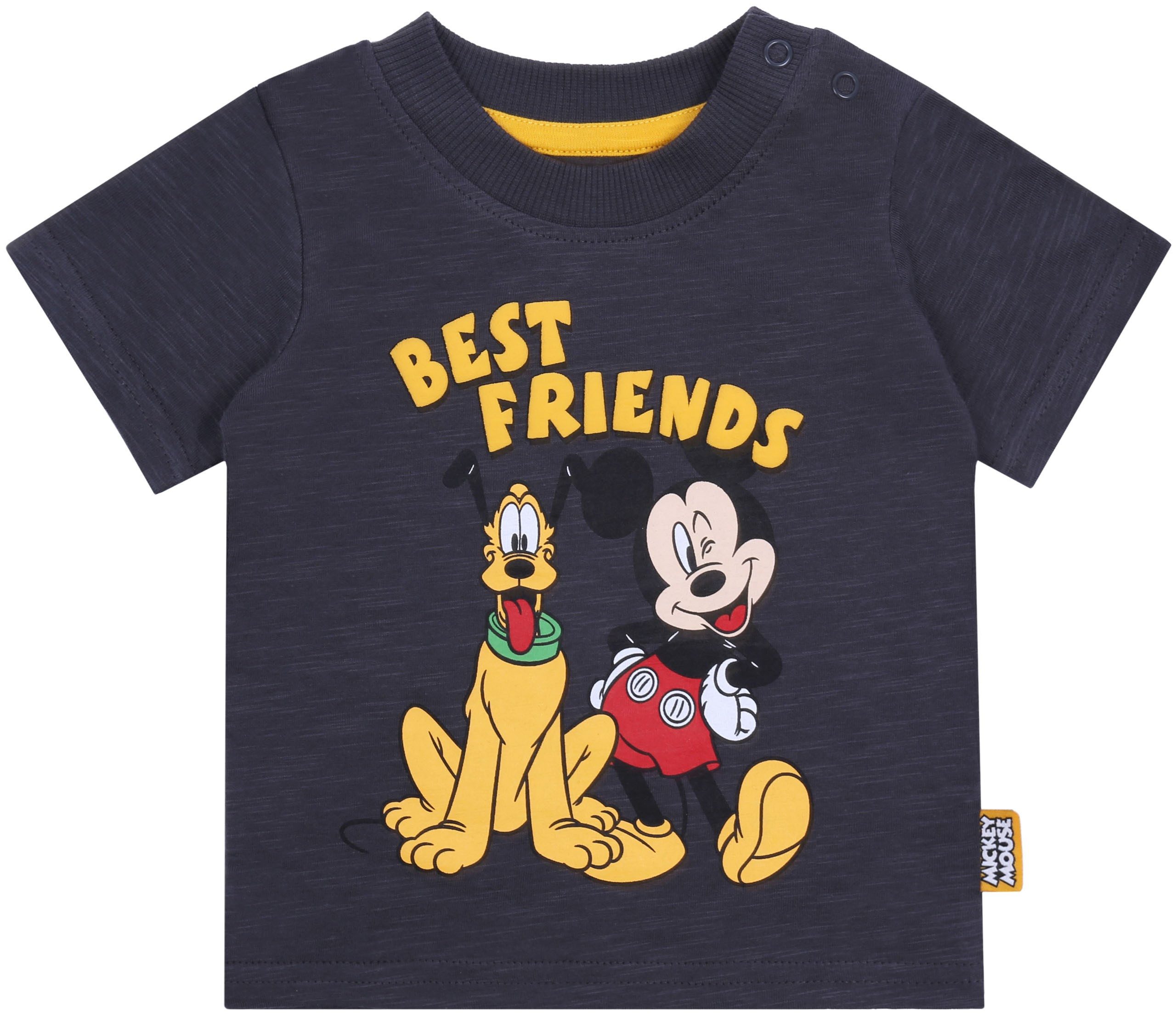 Disney Kurzarmbluse 3x Grau-weiß-rote T-Shirts Mickey Mouse DISNEY 6-9 Monate