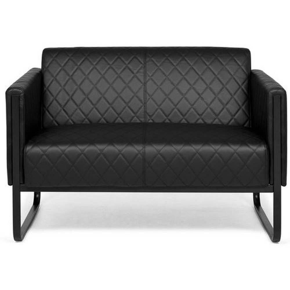 hjh OFFICE Sofa Lounge Sofa ARUBA BLACK Kunstleder mit Armlehnen, 1 St, Couch, bequem gepolstert