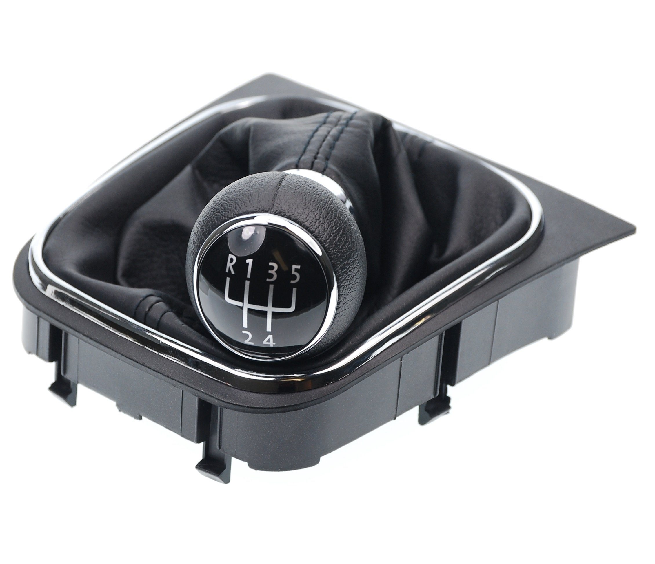 L & P Car Design Schalthebel Schaltsack Schaltknauf Auto für VW EOS Jetta Golf 5 + 6 Scirocco (Set, 1 St., Schaltknauf + Schaltsack + Rahmen), Plug&Play Montage