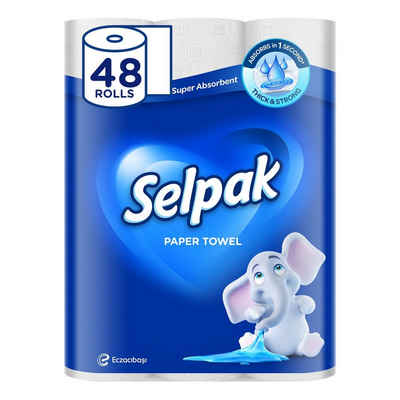 SELPAK Toilettenpapier 3-lagig, Haushaltstücher-Küchenpapier, 48 Rollen (4x12 Rollen) (48-St)