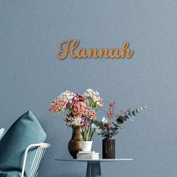 Namofactur Wanddekoobjekt Name Hannah Holz Schild Buchstaben Namensschild I MDF Holz