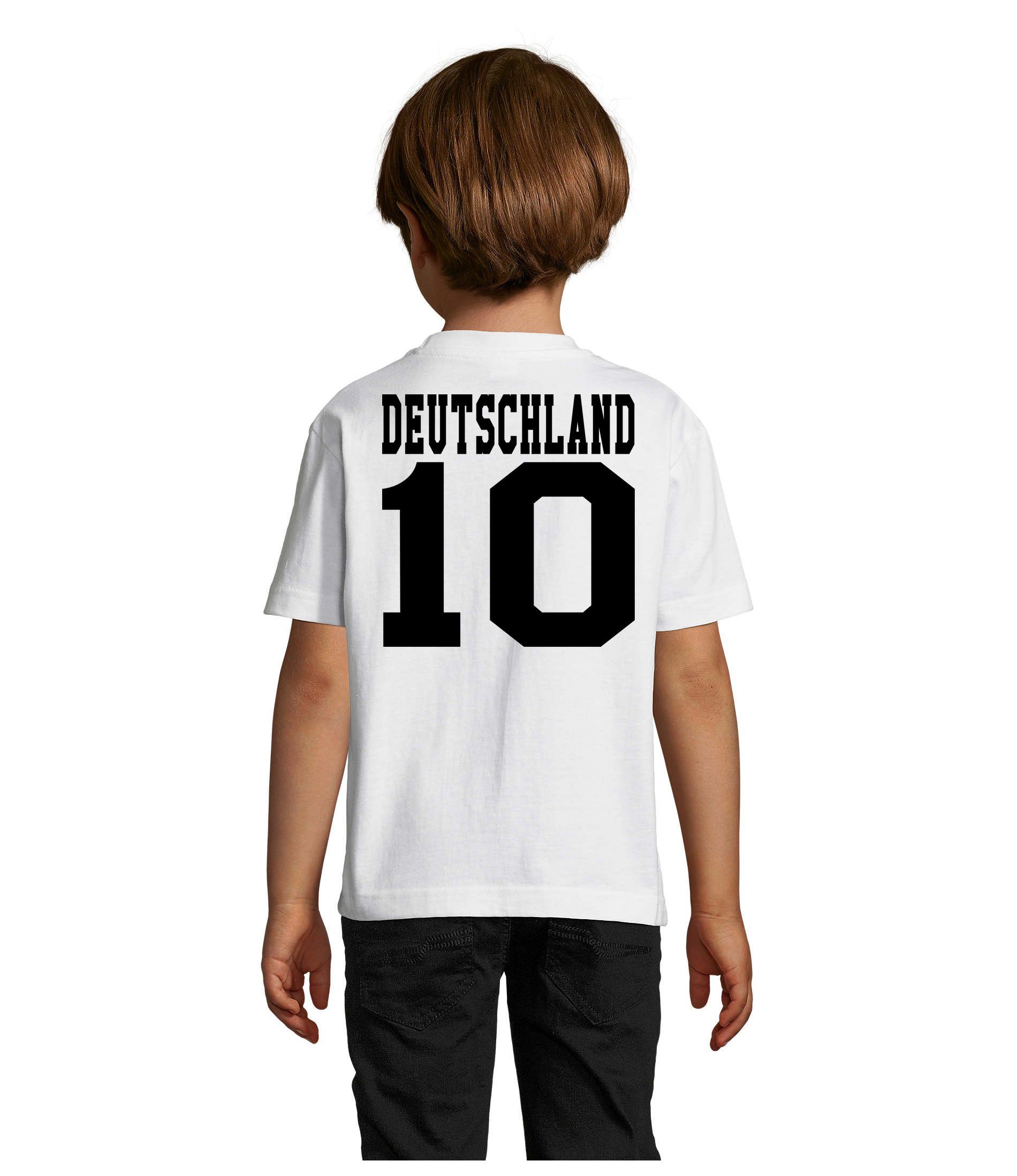T-Shirt Germany Deutschland Sport Trikot Schwarz/Weiss EM Kinder & Blondie Brownie Meister Fußball