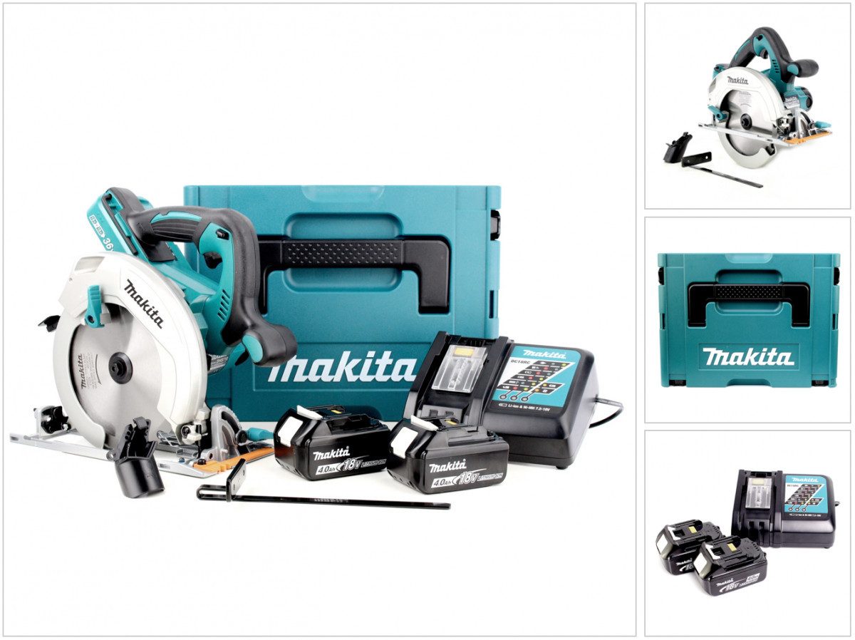 Makita Kompakt-Handkreissäge DHS 710 RMJ Akku Handkreissäge 36V 190 mm + 2x Akku 4,0Ah + Schnellla