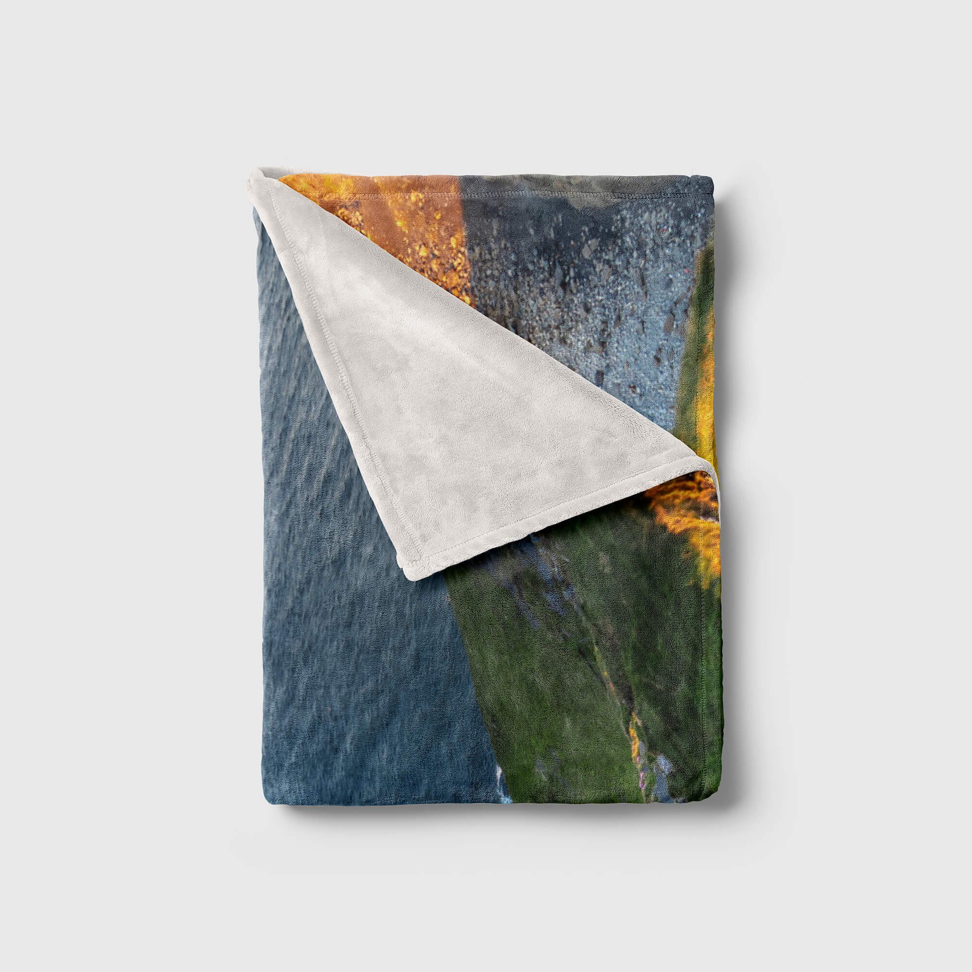 (1-St), Art Handtuch Baumwolle-Polyester-Mix Ozean Handtuch Fotomotiv Saunatuch Handtücher mit Küste, Klippen Strandhandtuch Sinus Kuscheldecke