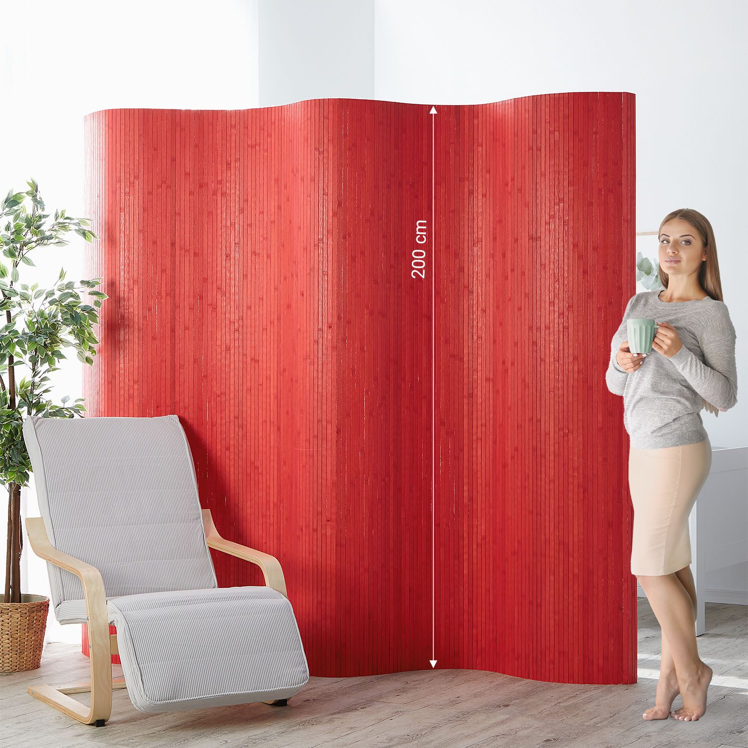 Homestyle4u Paravent Raumteiler Trennwand Bambus Sichtschutz günstig online kaufen