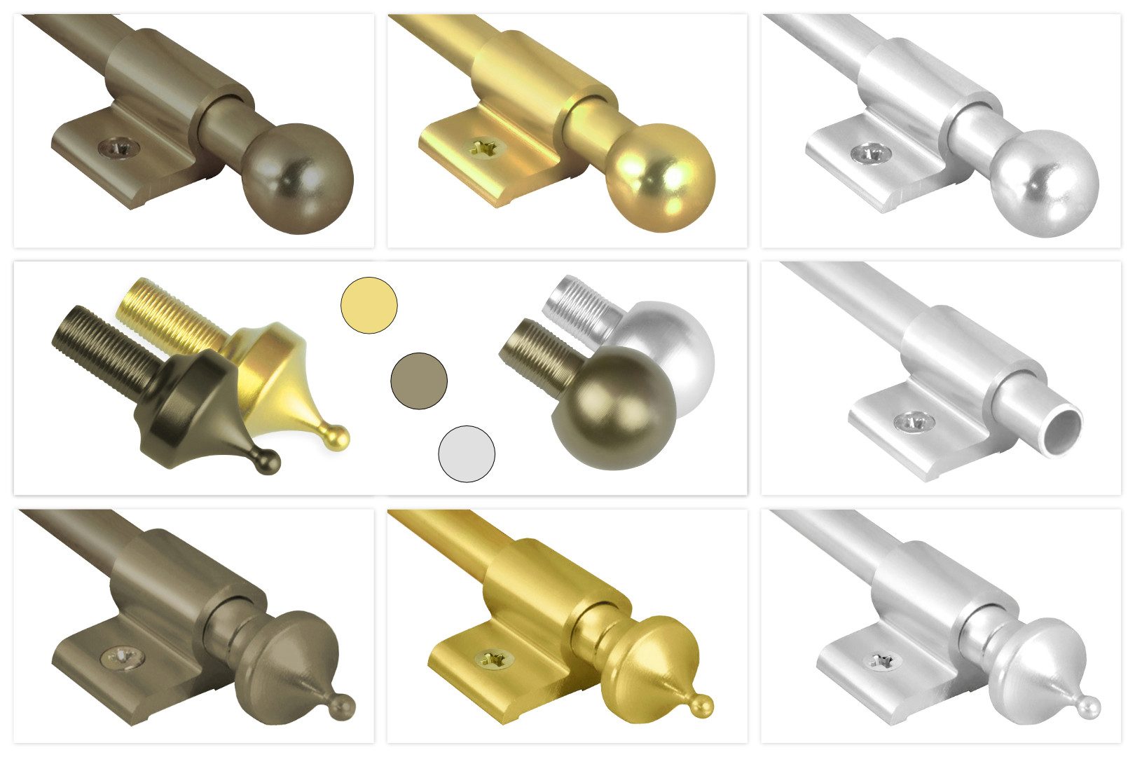 Effector Treppenläuferstange A06 (elegante Teppichstangen aus eloxiertem Aluminium (Gold) Teppichstange rund Dekoration Stufenleiste Aluprofil)