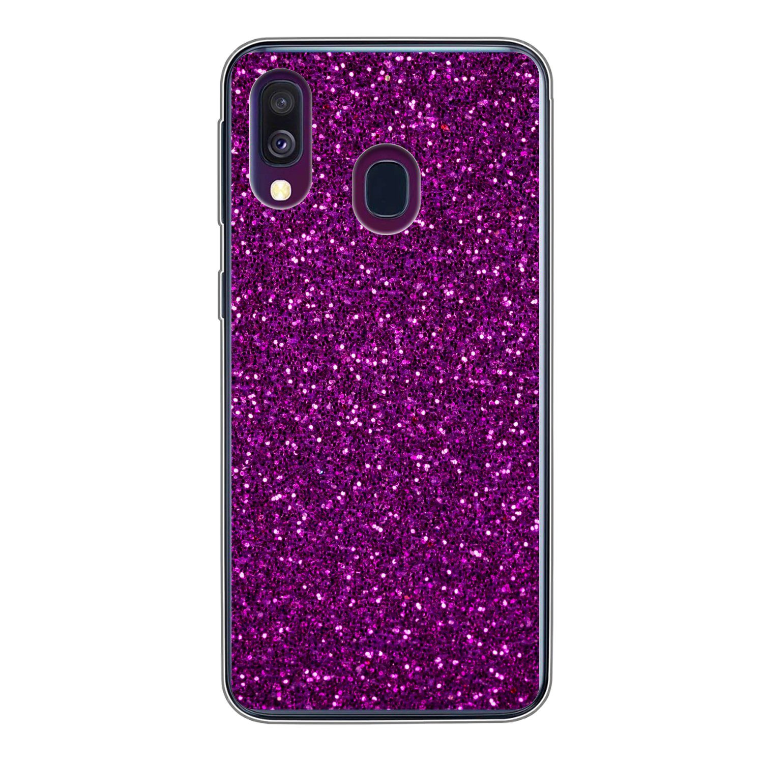 MuchoWow Handyhülle für Samsung Galaxy A40 Lila - Rosa - Muster - Abstrakt, Smartphone-Bumper, Print, Handy Schutzhülle Dünn