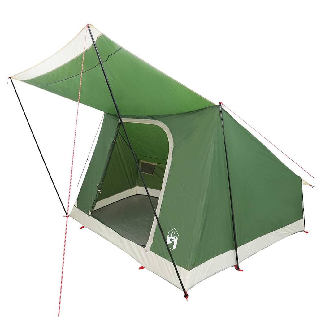 Tunnelzelt Campingzelt mit Dach mit Speicher Grün 223 x 163 x 130 cm Taft