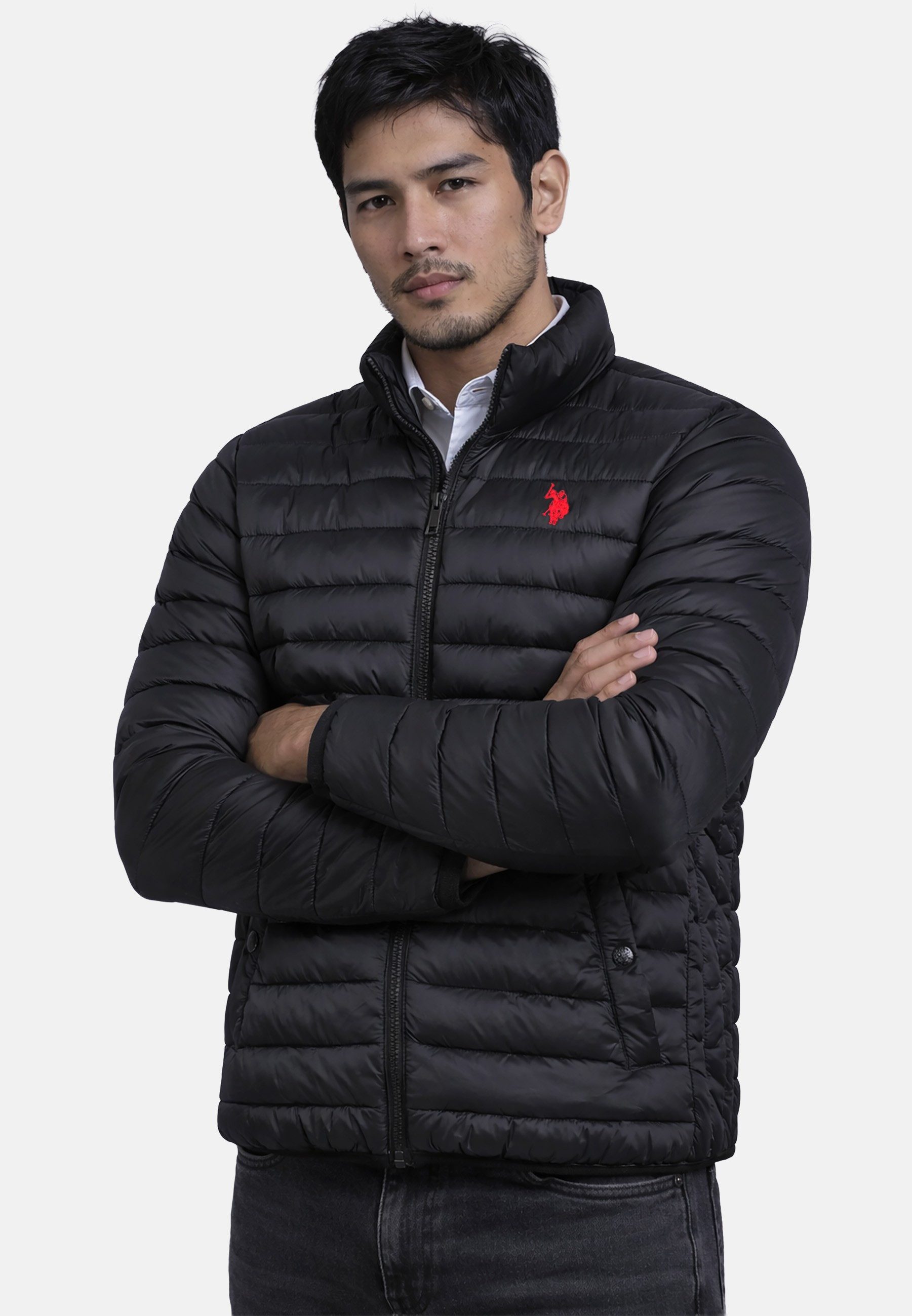 U.S. Polo Assn. Steppjacke USPhenixx - leicht Herren Übergangsjacke mit Reißverschluss Leichte Steppjacke mit hohem Kragen und Taschen