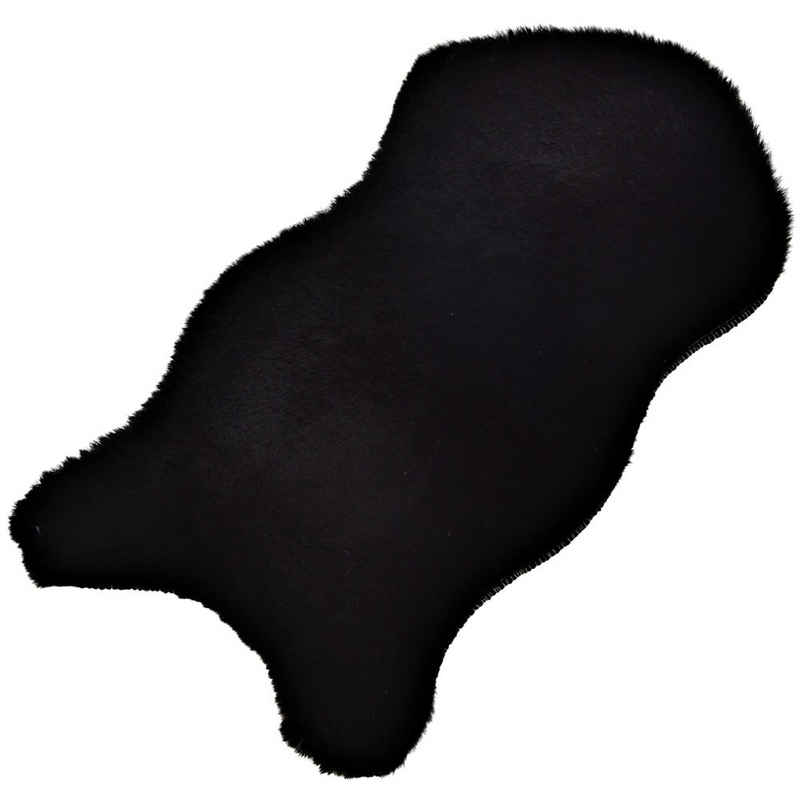 Fußmatte Dekofell kurzflorig klein Kunstfell 50x25 cm schwarz, matches21 HOME & HOBBY, Höhe: 20 mm