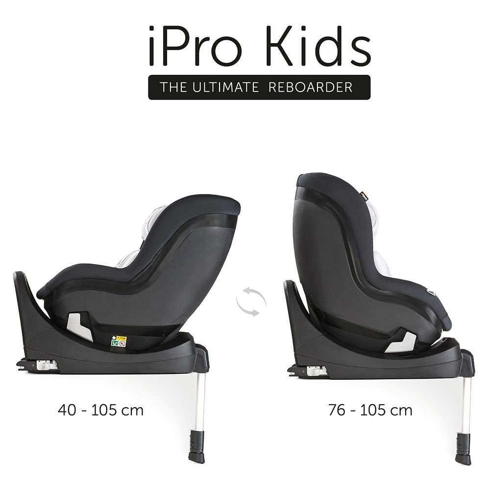 ab Autokindersitz 4 iPro - - cm Caviar, Sitzverkleinerer Autositz mit Reboard Kinder 40-105 i-Size Hauck Jahre bis Kids