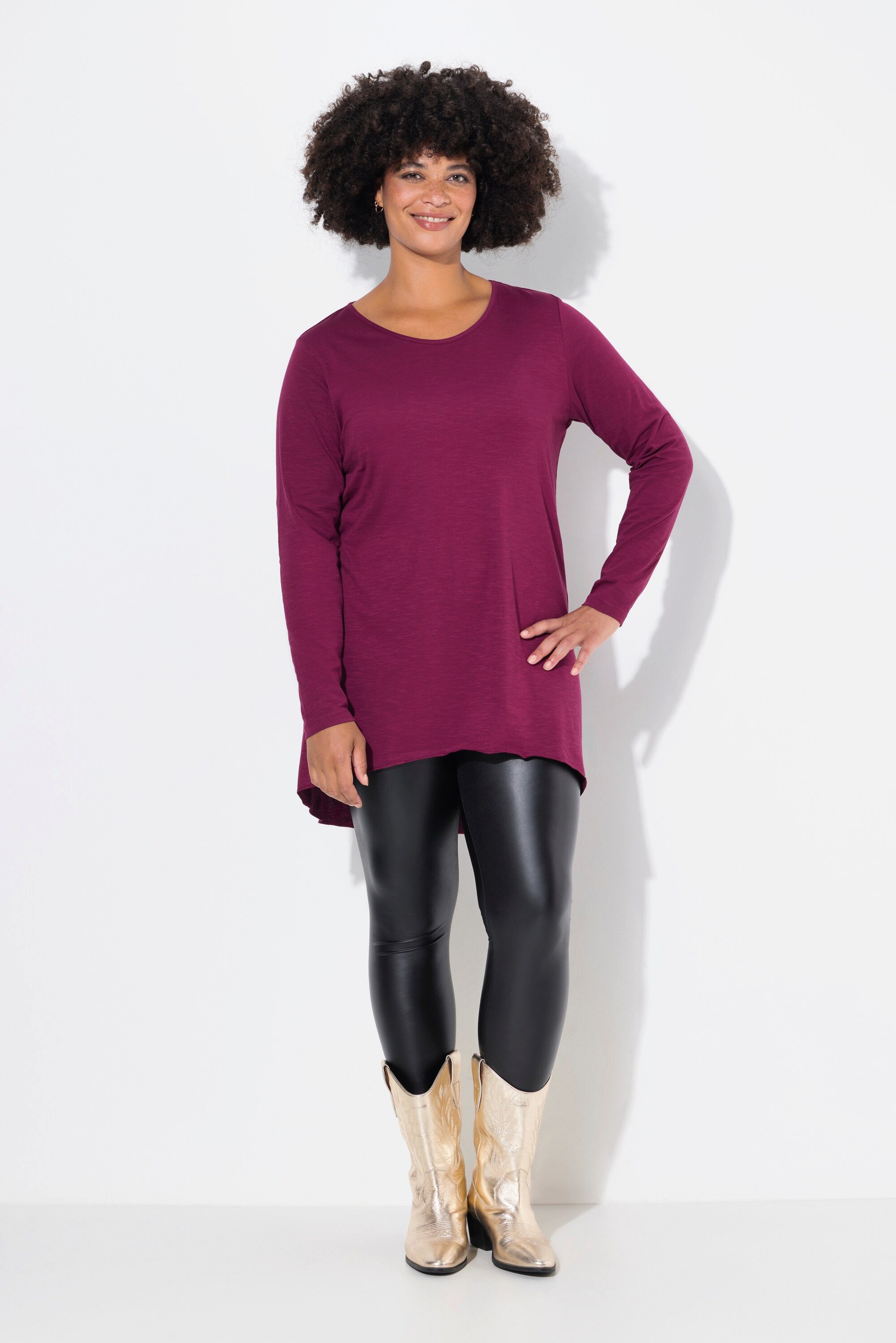 Angel of Style T-Shirt Longshirt bequeme Passform Rundhals Langarm günstig online kaufen