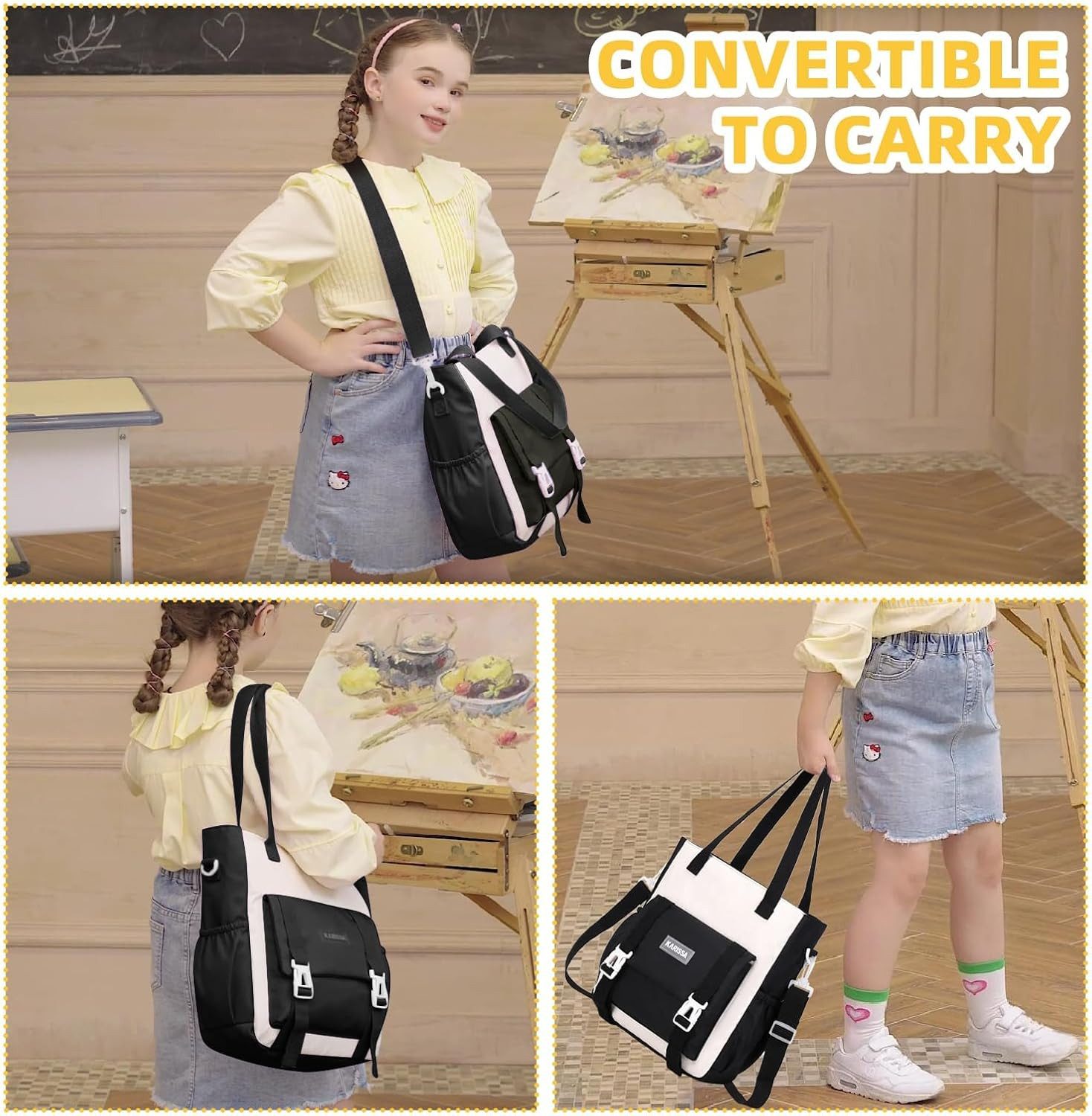 LIANNA Schulrucksack Kinderrucksack Mädchen 3-teilig, Diebstahlsicherung, Federmäppchen (Set, 3-tlg., Kinderrucksack Mädchen 3-teilig, Diebstahlsicherung, Feder – Bild 5 von 5