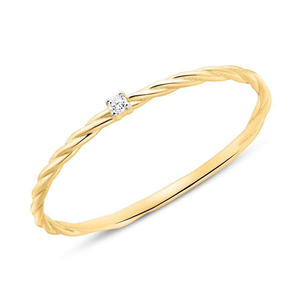 Unique Diamantring filigran mit gedrehtem Design und Diamant 0,01 ct. DR0505-G