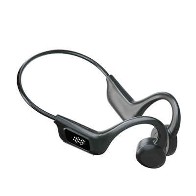 Diida Knochenleitendes Sport-Headset,offenes Kopfhörer,Batterieanzeige Bluetooth-Kopfhörer (Speicherkarte einlegbar,Batterieanzeige, Eingebautes Mikrofon,biegbar,zum Wandern Joggen Radfahren Laufen)
