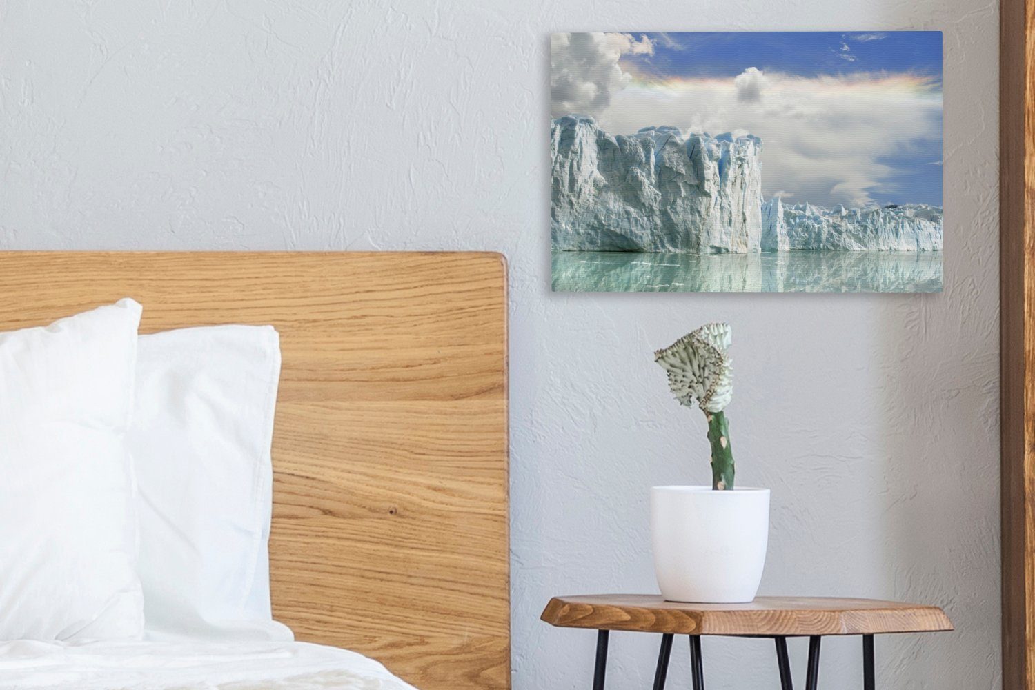 über cm in Aufhängefertig, Leinwandbilder, Perito-Moreno-Gletscher (1 Leinwandbild OneMillionCanvasses® Wandbild Wolken Wanddeko, St), dem 30x20 Argentinien,