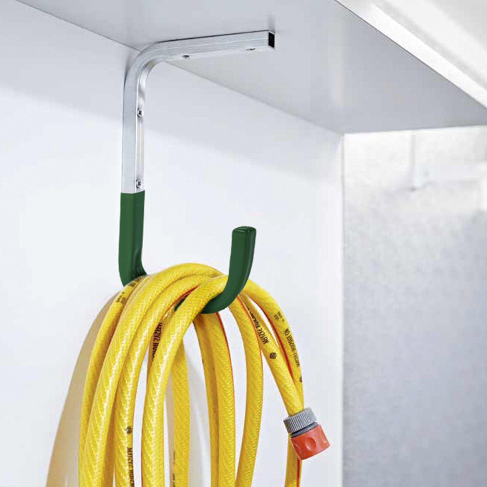 SO-TECH® Wandhaken Allzweckhaken grün gummierte, Universalhaken, (10-St), Höhe 160 mm, Tiefe 115 mm, für Garage, Gartenhaus, Keller, W
