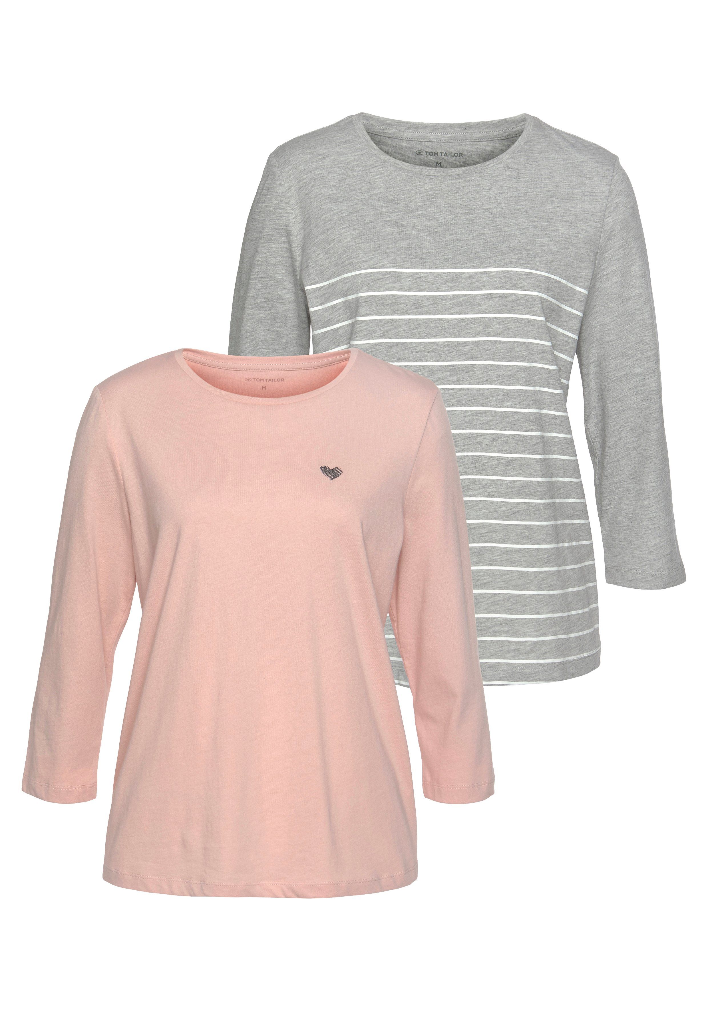 TOM TAILOR 3/4-Arm-Shirt (Packung, 2-tlg., 2er-Pack) günstig online kaufen