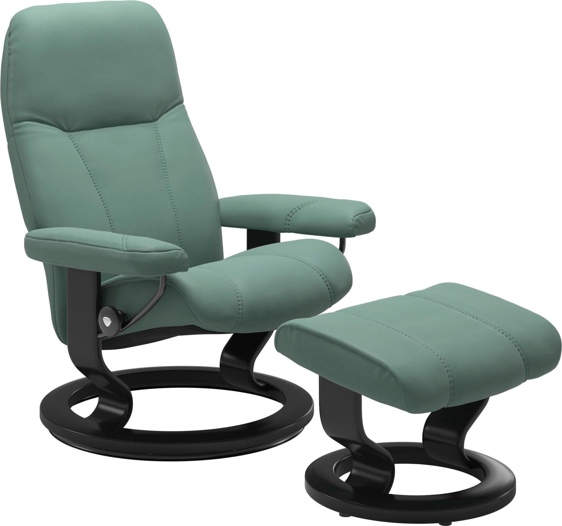 Stressless® Relaxsessel Consul (Set, Relaxsessel mit Hocker), mit Hocker, mit Classic Base, Größe S, Gestell Schwarz