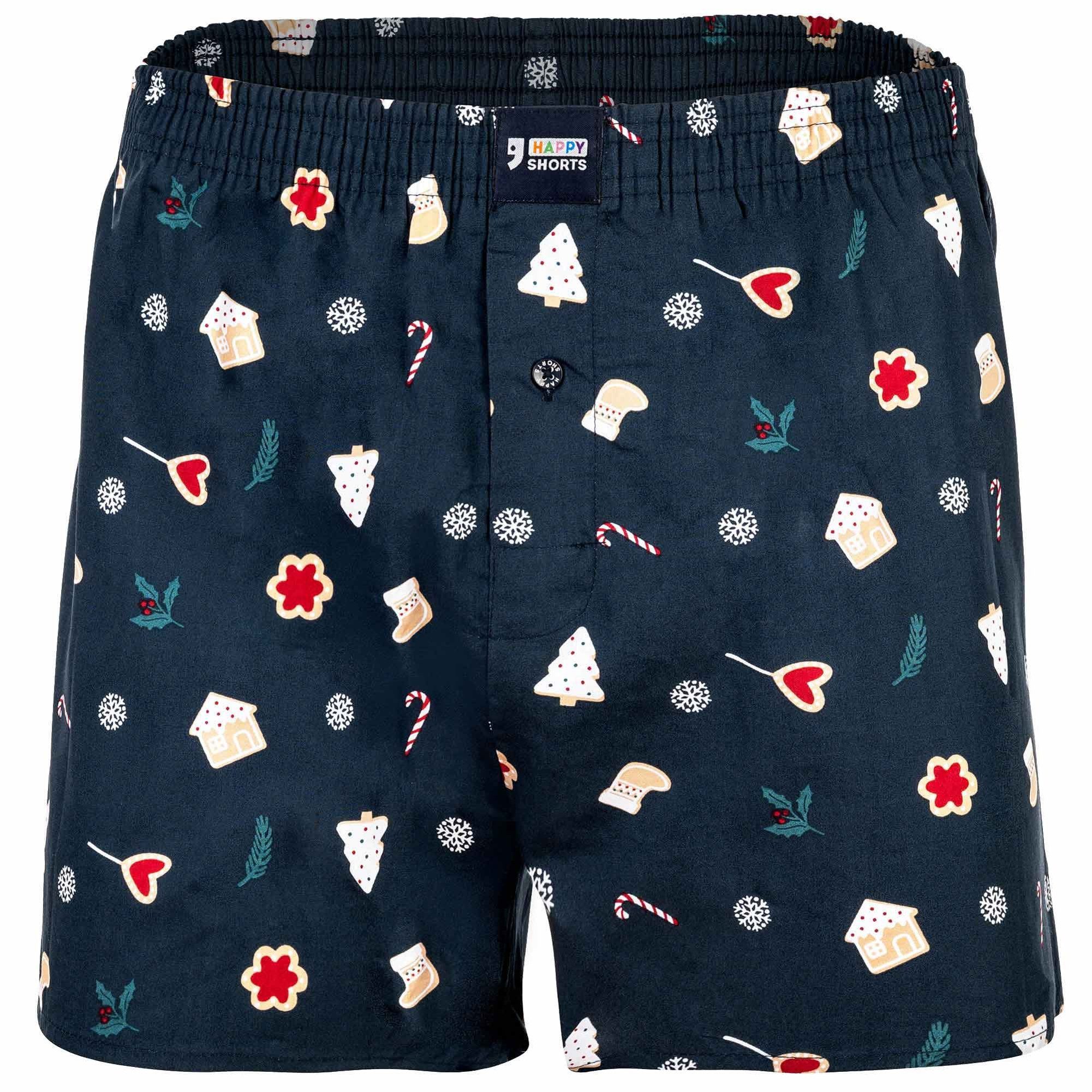 HAPPY SHORTS Boxershorts Herren Web-Boxershorts 1er Pack Baumwolle (Packung, 1er Pack)