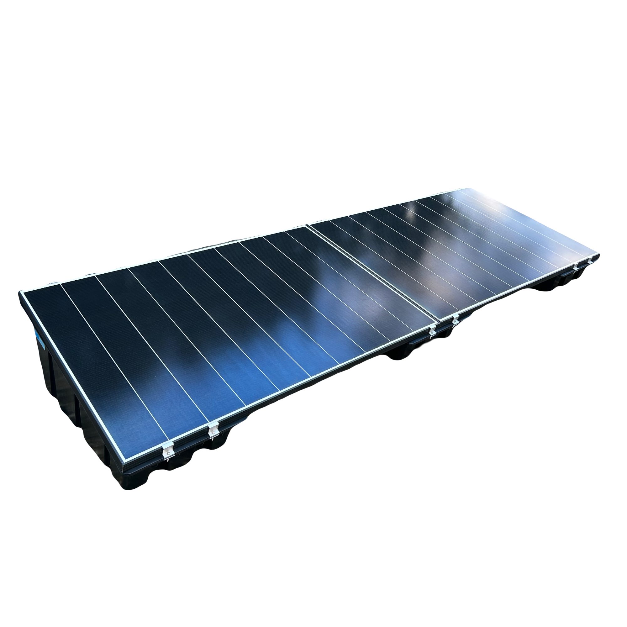 NELI Solarmodul-Halterung Montagesystem für Photovoltaik, (1-tlg., bestehend aus 1x Wanne und 4x Klemmen, Befestigung für Photovoltaik)