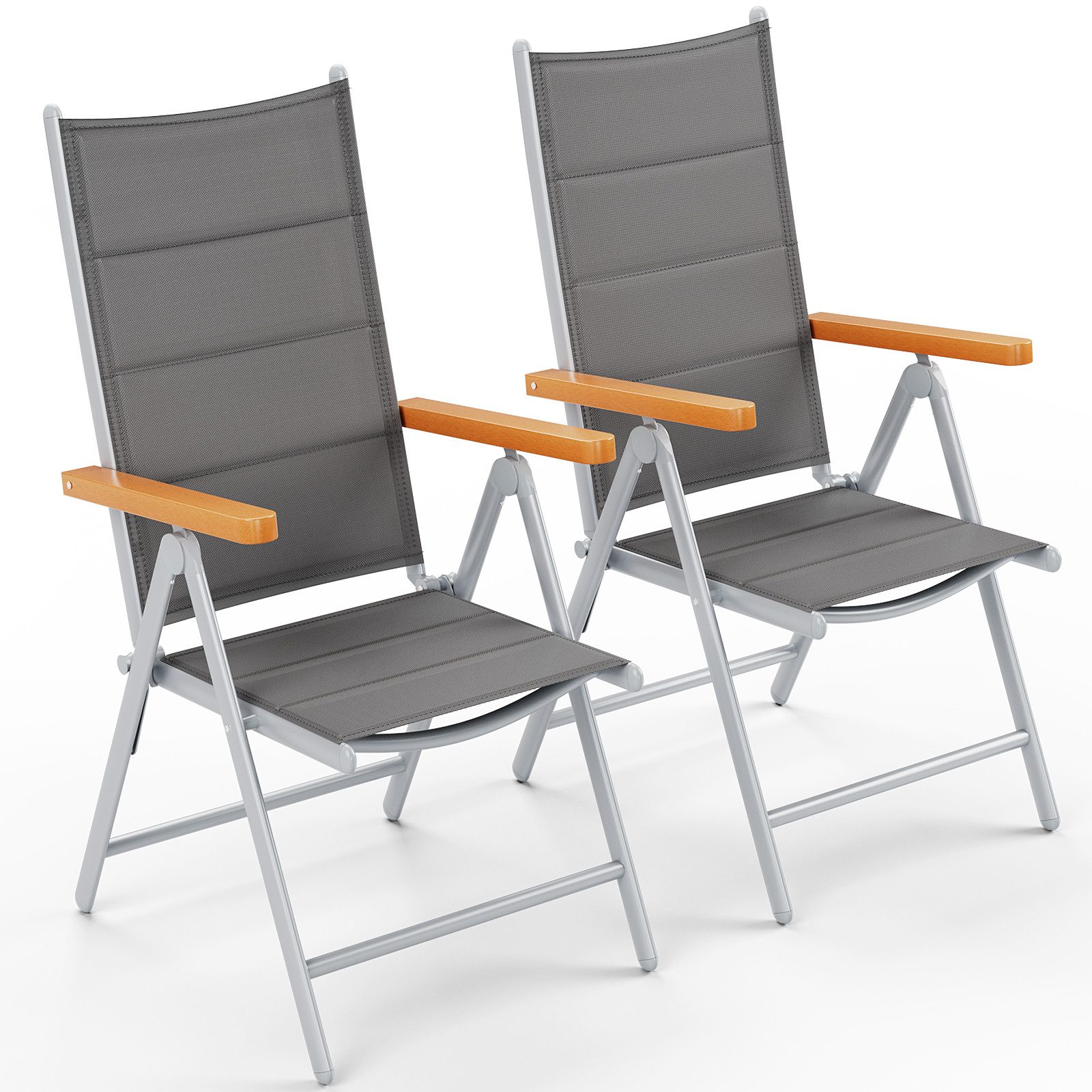 TLGREEN Gartenstuhl Hochlehner Klappbar,2er Set Aluminium günstig online kaufen