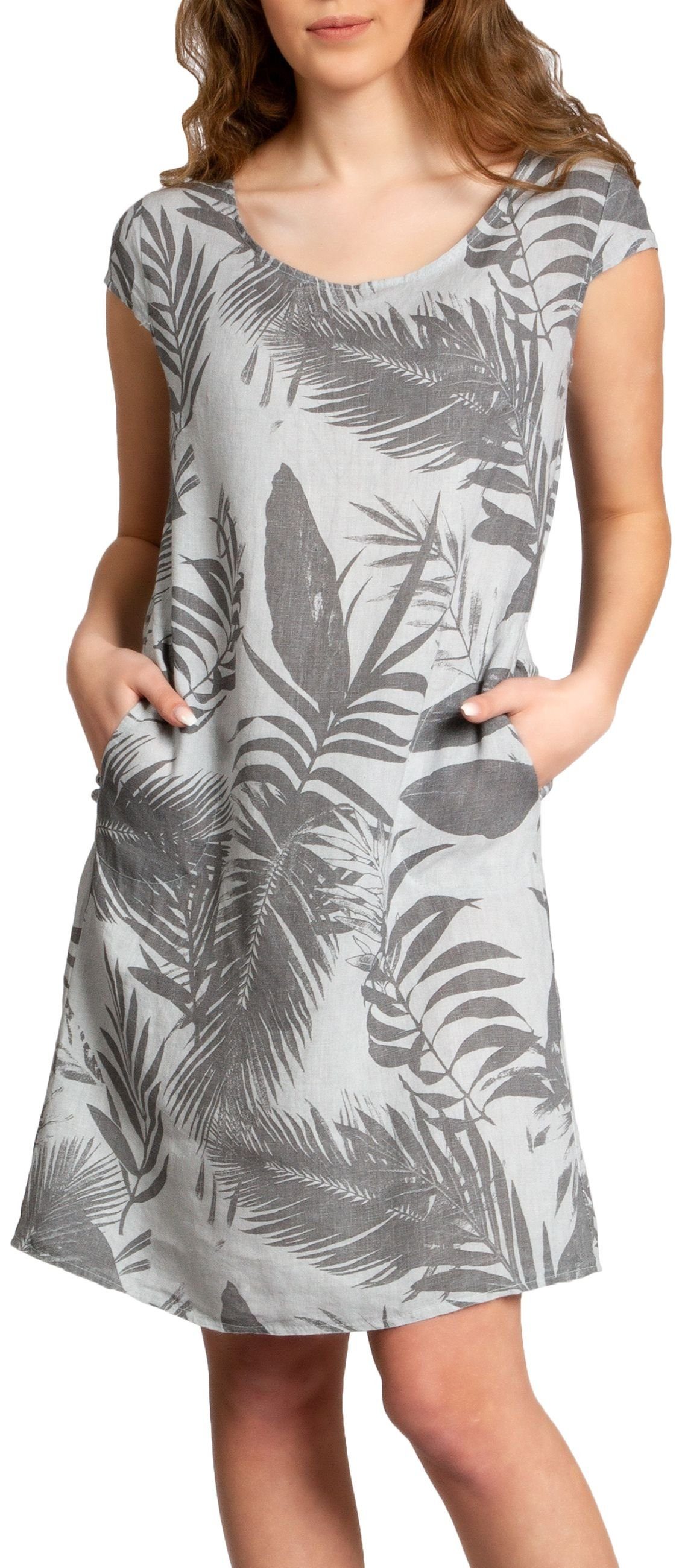 Sommerkleid SKL027 knielanges elegantes Damen Sommer Leinenkleid