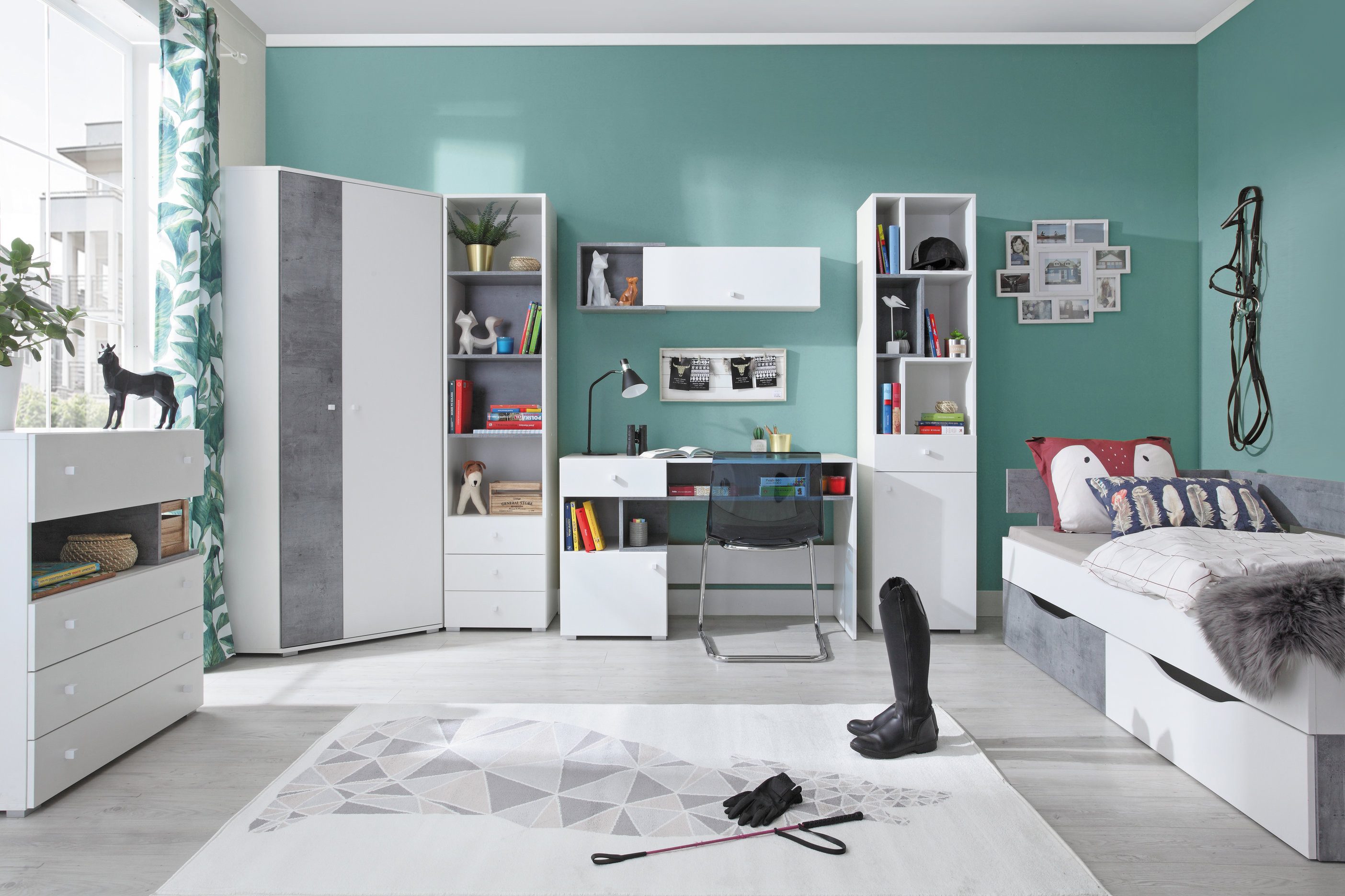 Masseno Bücherregal Standregal GALIA 190 x 45 cm weiß