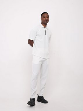 Denim Distriqt Trainingsanzug Freizeitanzug 2er Kombi Poloshirt mit Hose in Slim-Fit Weiß L