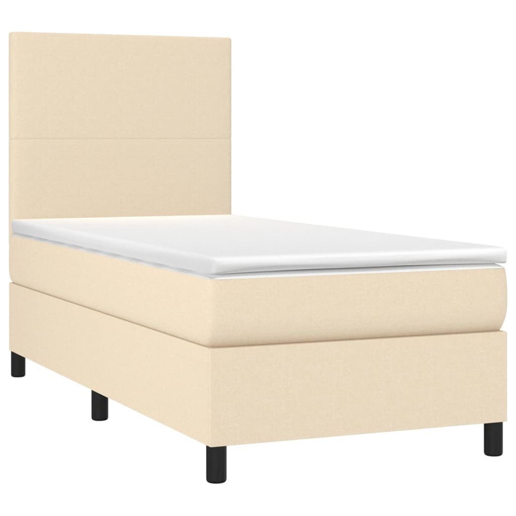 vidaXL Bett Boxspringbett mit Matratze Creme günstig online kaufen