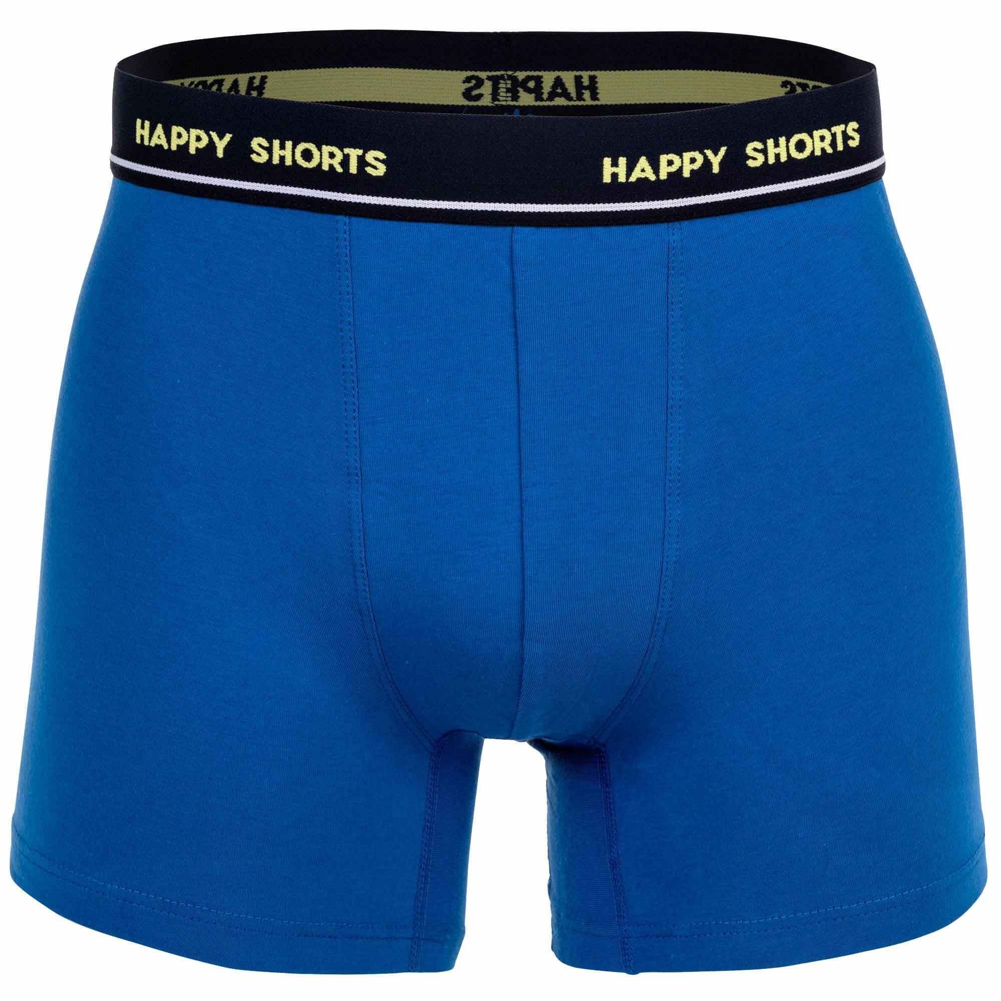Jersey Boxershorts, HAPPY Herren SHORTS 3er Blau/Grün Pack - Boxer Retro