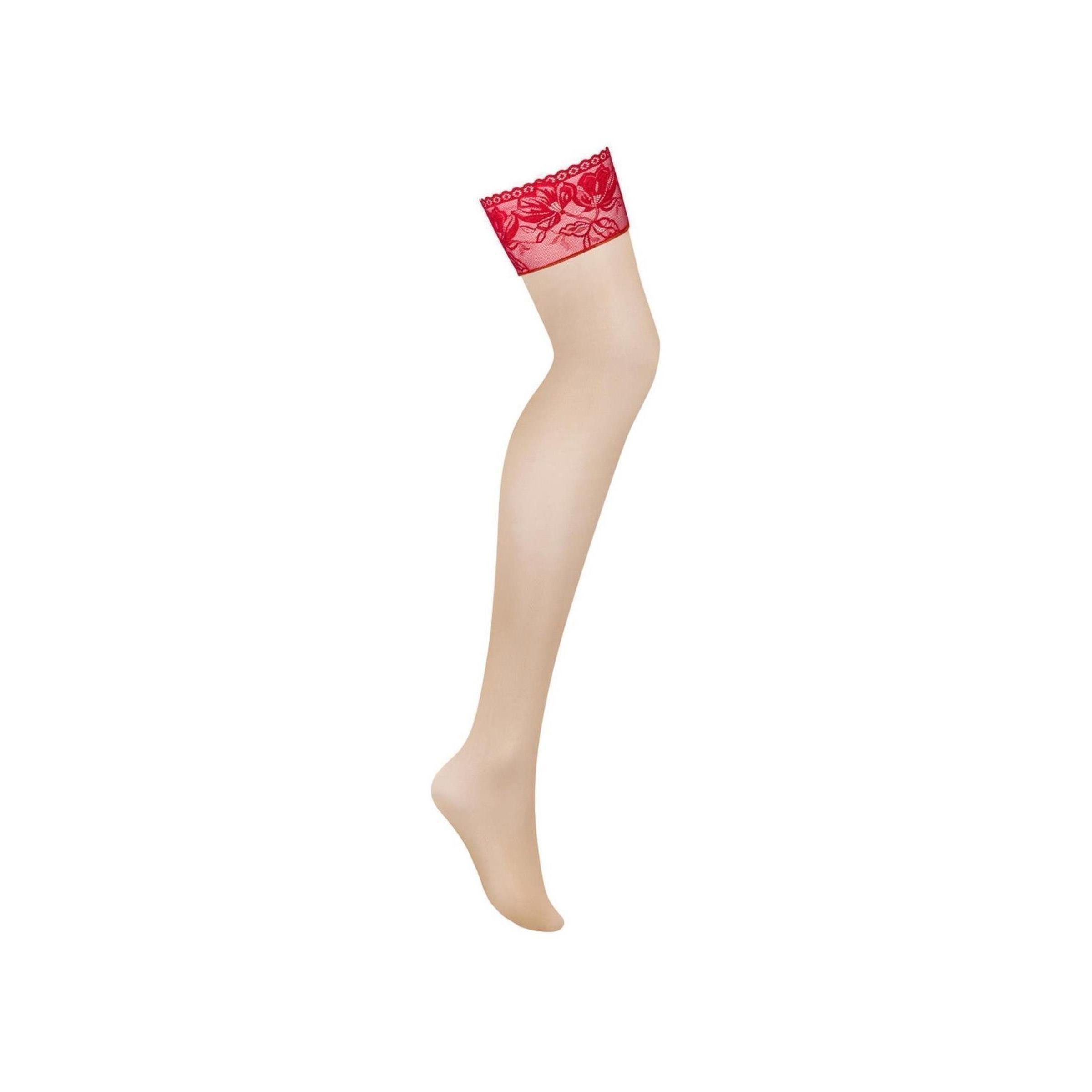 Obsessive Strapsstrümpfe OB Lacelove stockings N..-red - (ML,XSS,XXL) günstig online kaufen