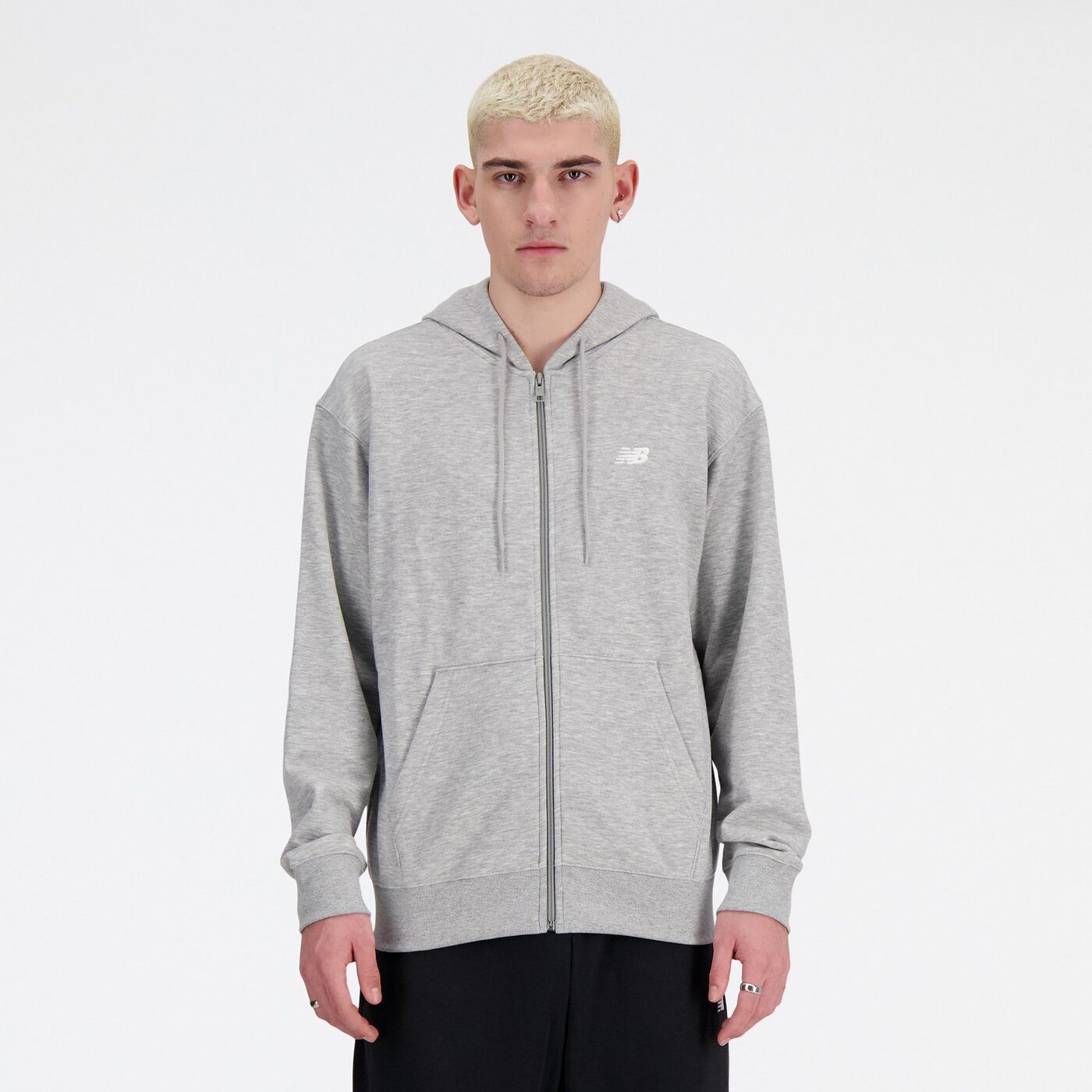 New Balance Funktionsjacke Sport Essentials Logo French Terry Full Zip ATHLGREY AG