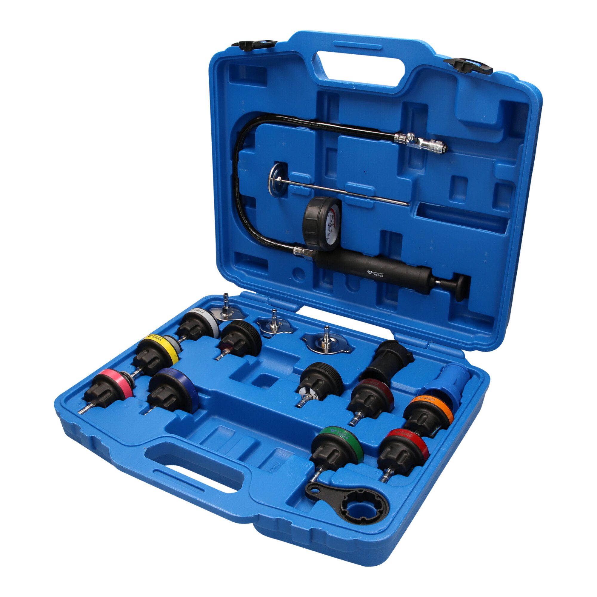 Brilliant Tools Kompressor Brilliant Tools Kühlsystem-Diagnose-Satz, 18-tlg