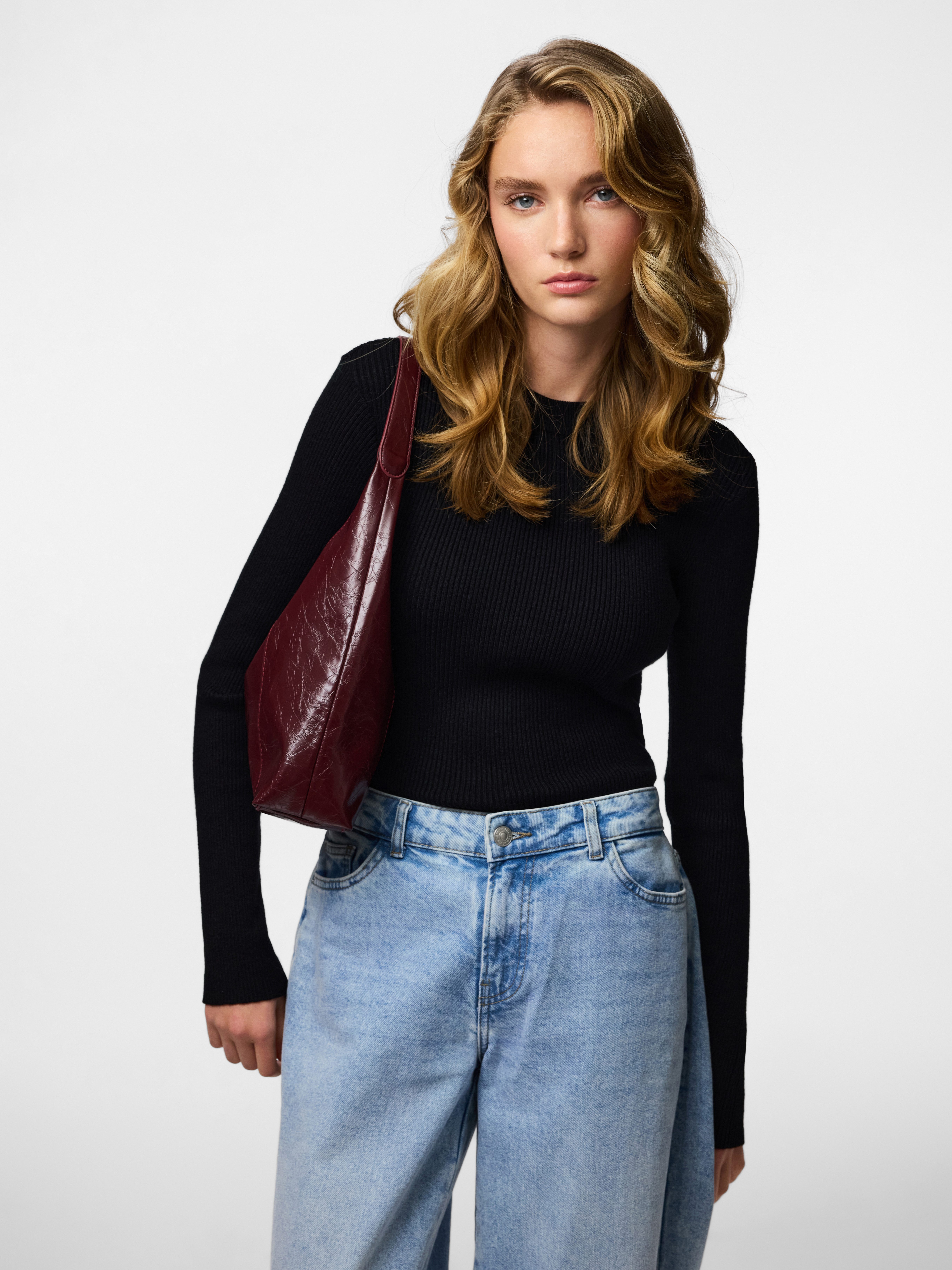 pieces Rundhalspullover PCMIRA NEW LS O-NECK KNIT NOOS BC günstig online kaufen