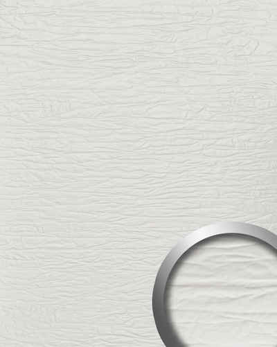 Wallface Wandpaneel 24937-SA, BxL: 100x260 cm, 2.6 qm, (Dekorpaneel, Wandverkleidung in 3D Crushoptik) selbstklebend, weiß, strukturiert
